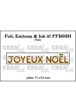 CRAFTLINES CRAFTLINES CREALIES FOIL EMBOSS & INK IT! JOYEUX NOËL PLATE