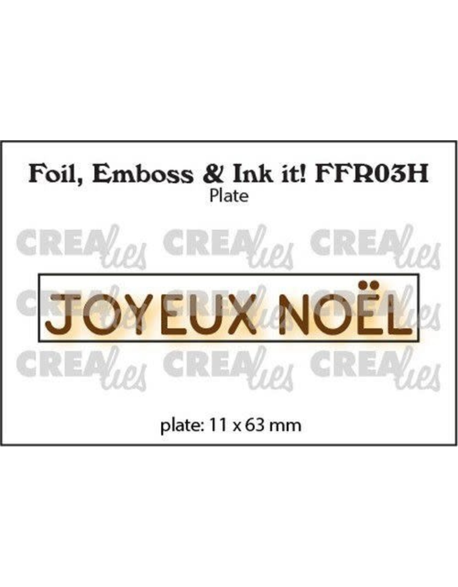 CRAFTLINES CRAFTLINES CREALIES FOIL EMBOSS & INK IT! JOYEUX NOËL PLATE