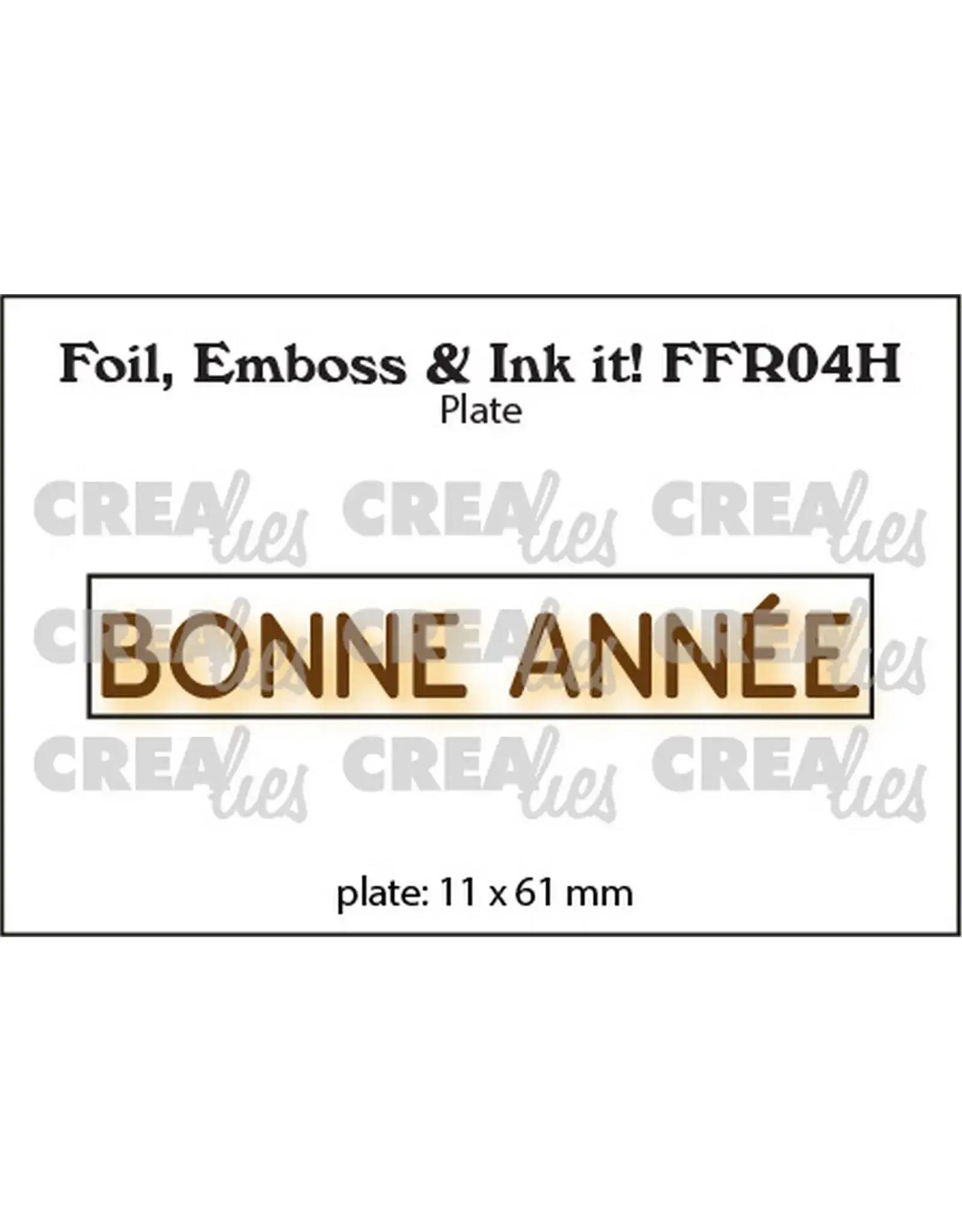 CRAFTLINES CRAFTLINES CREALIES FOIL EMBOSS & INK IT! BONNE ANNÉE PLATE