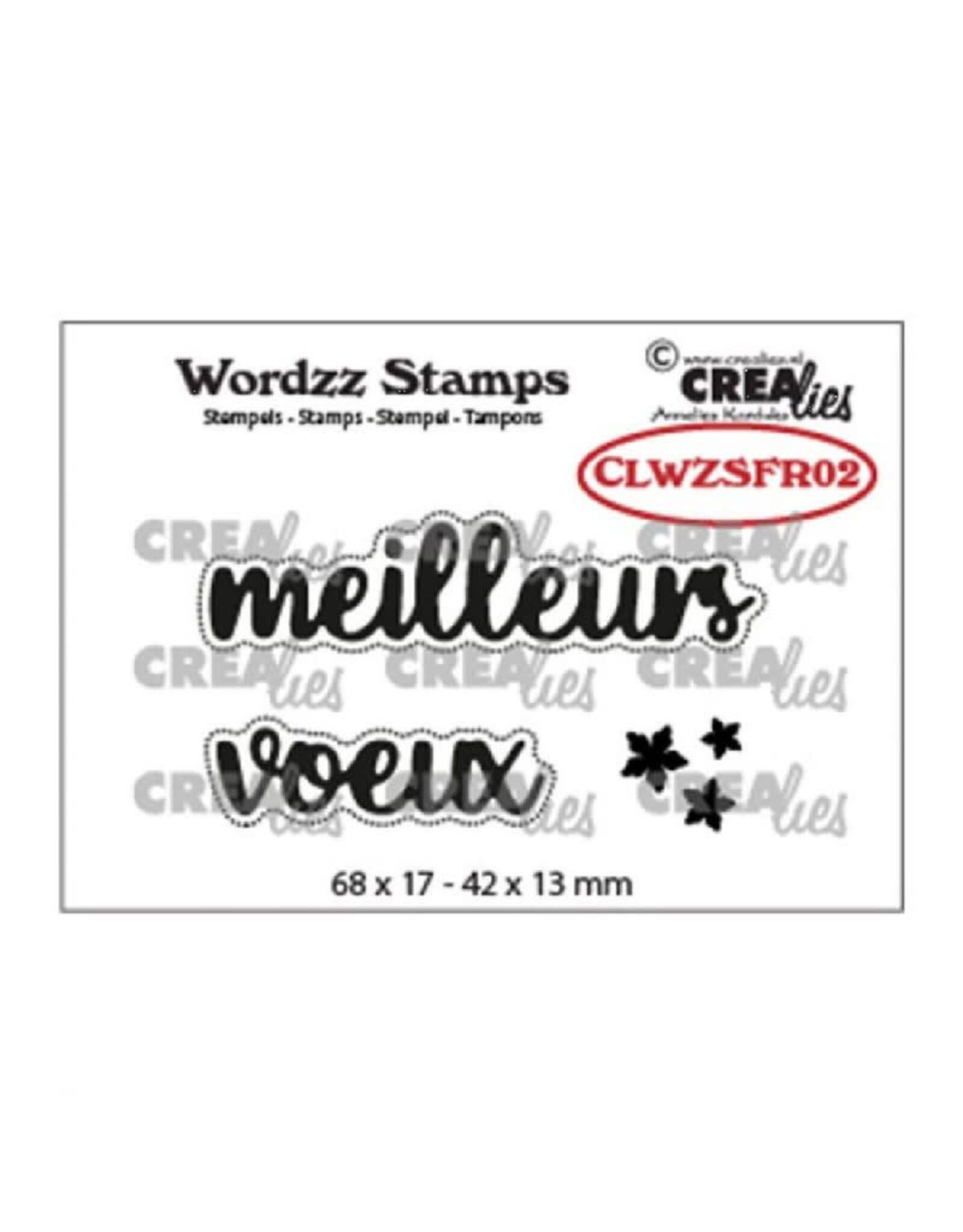 CRAFTLINES CRAFTLINES CREALIES WORDZZ MEILLEURS VOEUX CLEAR STAMP SET