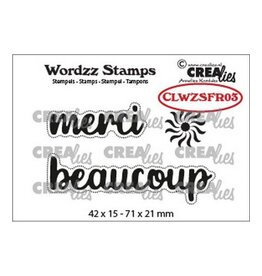 CREALIES CRAFTLINES CREALIES WORDZZ MERCI BEAUCOUP CLEAR STAMP SET