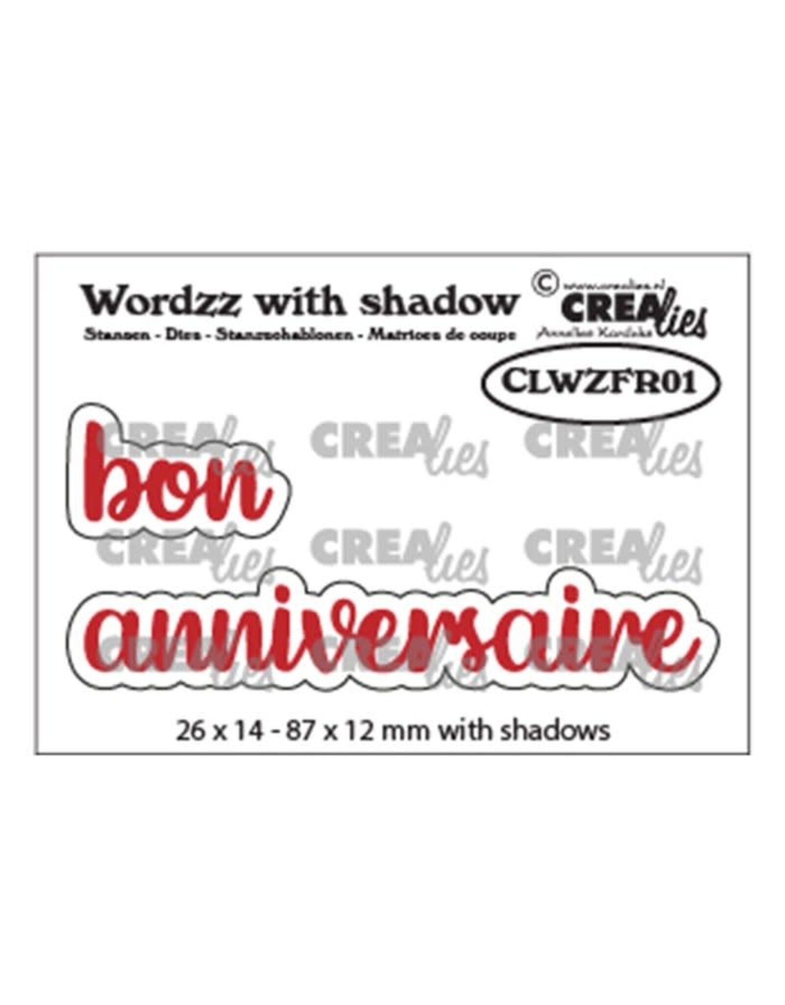CRAFTLINES CRAFTLINES CREALIES WORDZZ BON ANNIVERSAIRE SHADOW DIE