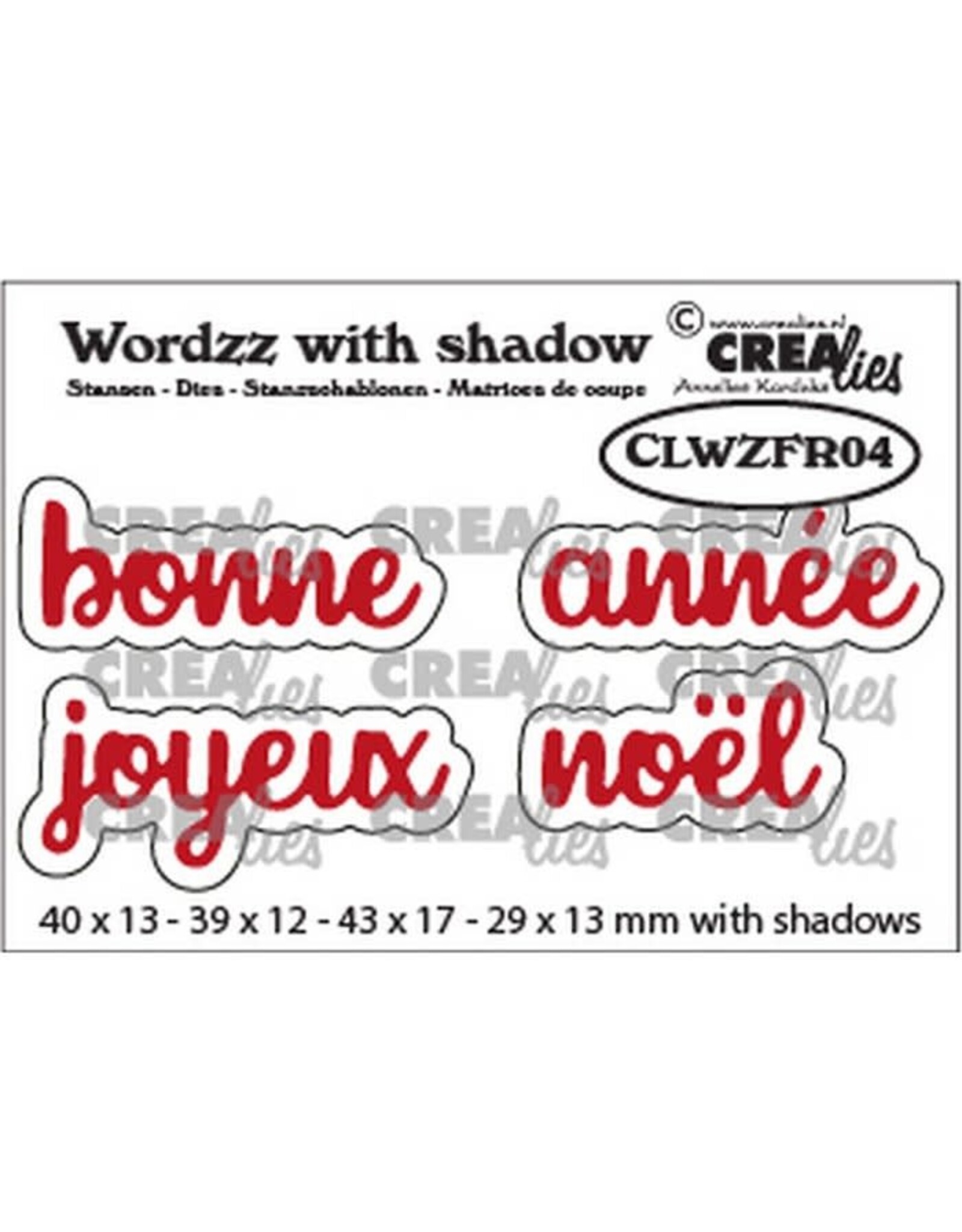 CRAFTLINES CRAFTLINES CREALIES WORDZZ JOYEUX NOÊL/BONNE ANNÉE SHADOW DIE