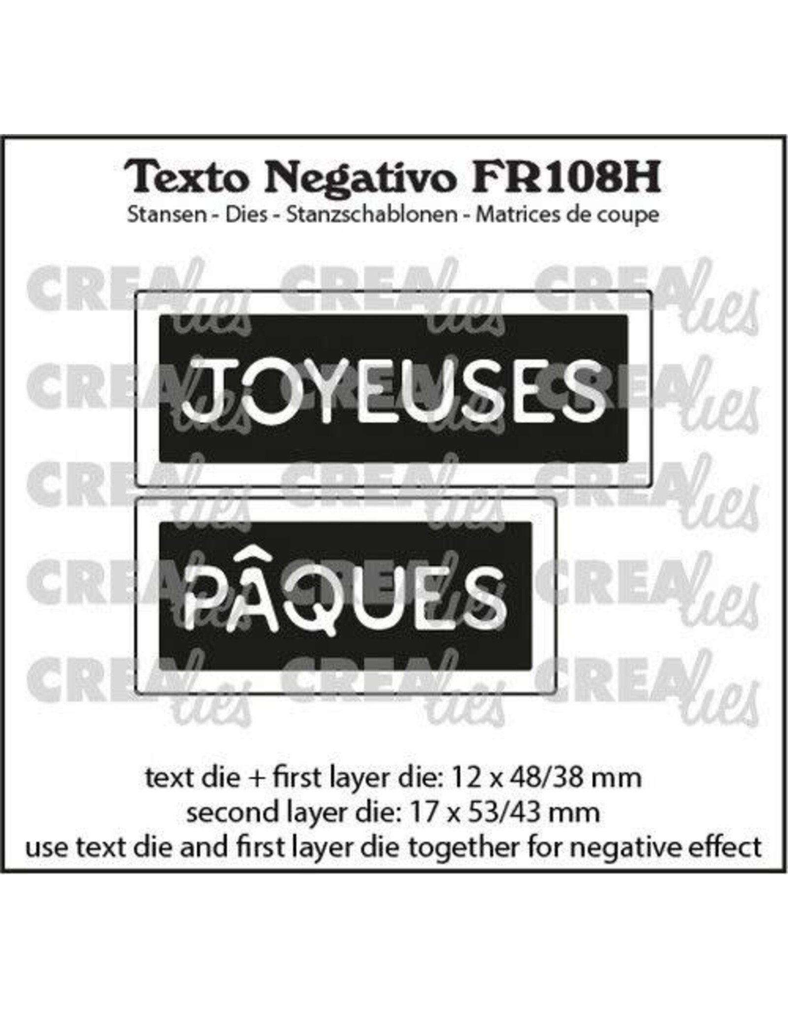 CREALIES CRAFTLINES CREALIES NEGATIVE TEXT JOYEUSES PÂQUES DIE