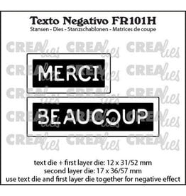 CREALIES CRAFTLINES CREALIES NEGATIVE TEXT MERCI BEAUCOUP DIE SET