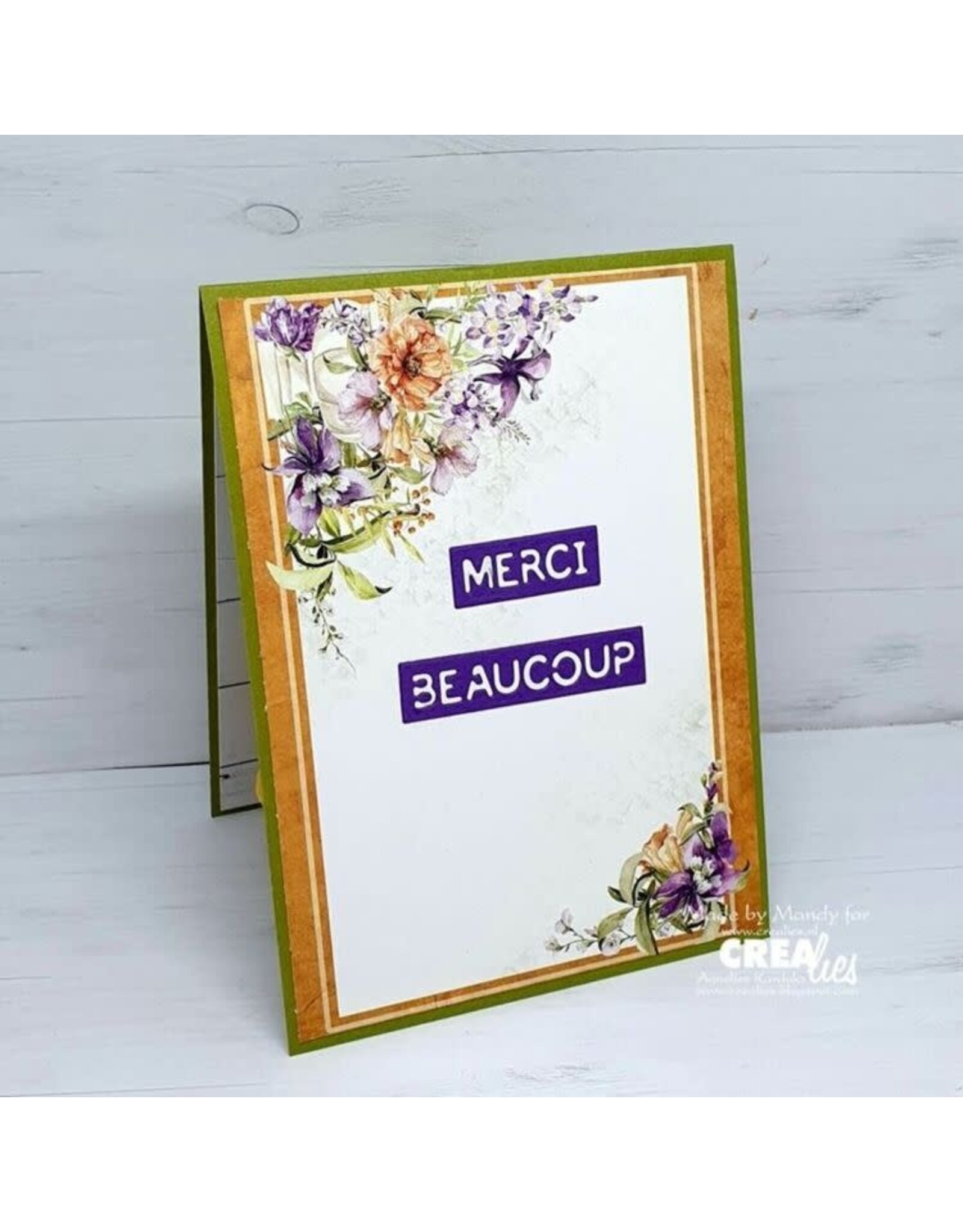 CREALIES CRAFTLINES CREALIES NEGATIVE TEXT MERCI BEAUCOUP DIE SET