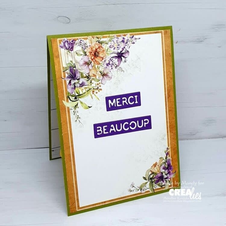 CREALIES CRAFTLINES CREALIES NEGATIVE TEXT MERCI BEAUCOUP DIE SET