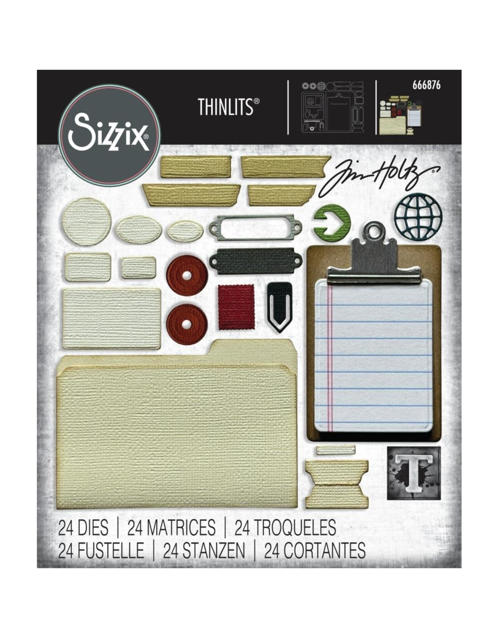 SIZZIX SIZZIX TIM HOLTZ THINLITS VAULT NOTEWORTHY DIE SET