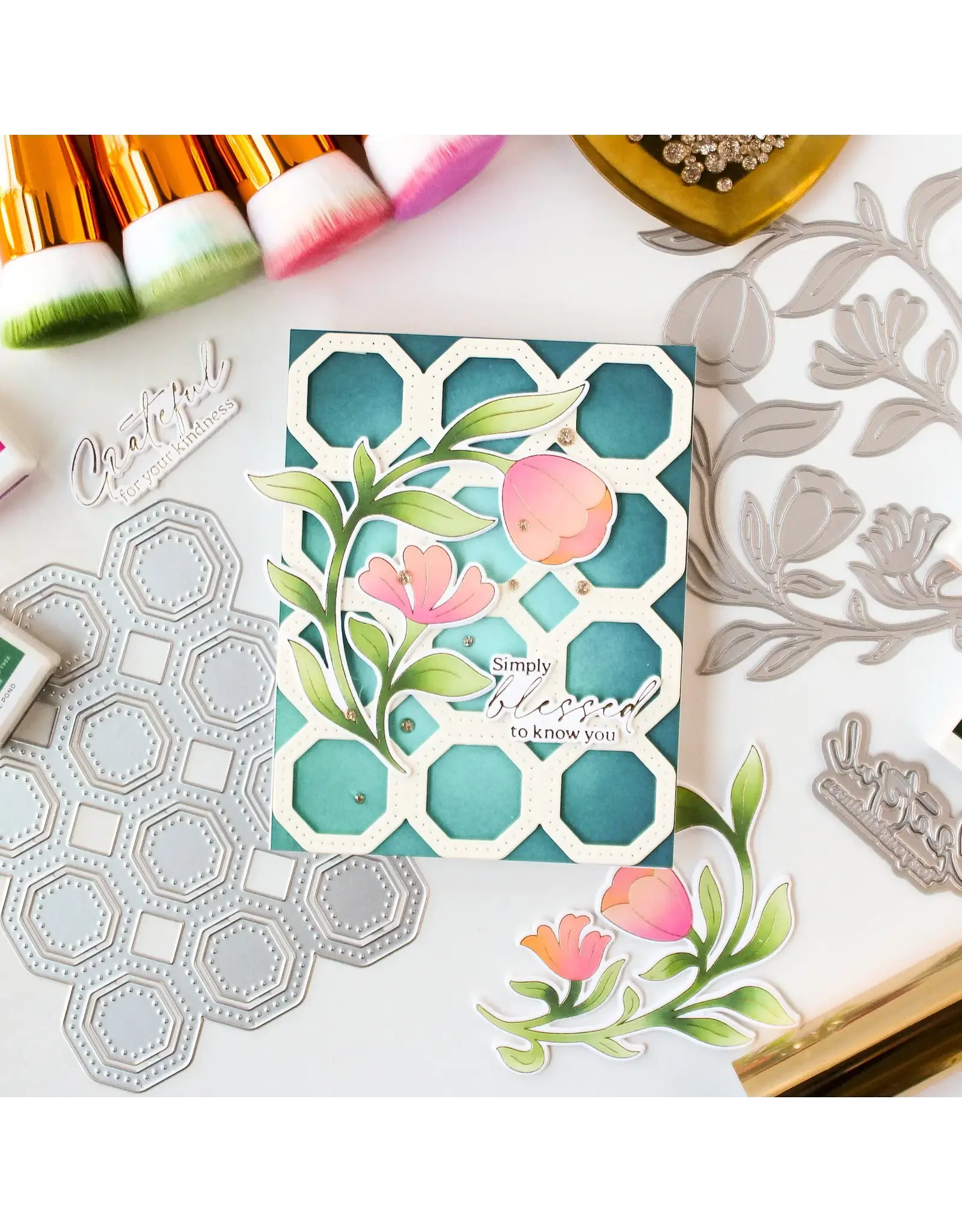 PINKFRESH PINKFRESH STUDIO OCTAGON GRID COVERPLATE DIE