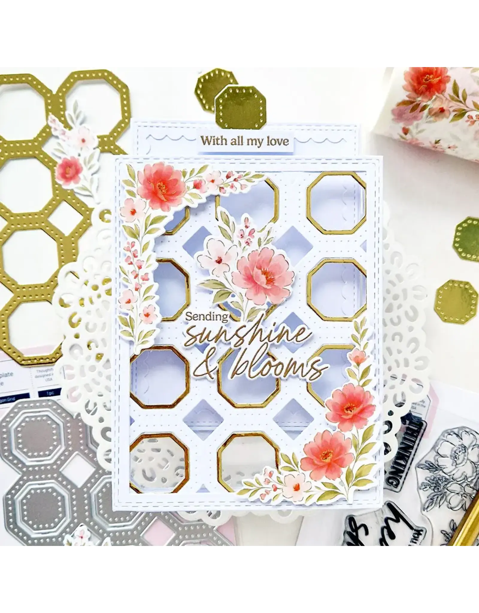 PINKFRESH PINKFRESH STUDIO OCTAGON GRID COVERPLATE DIE