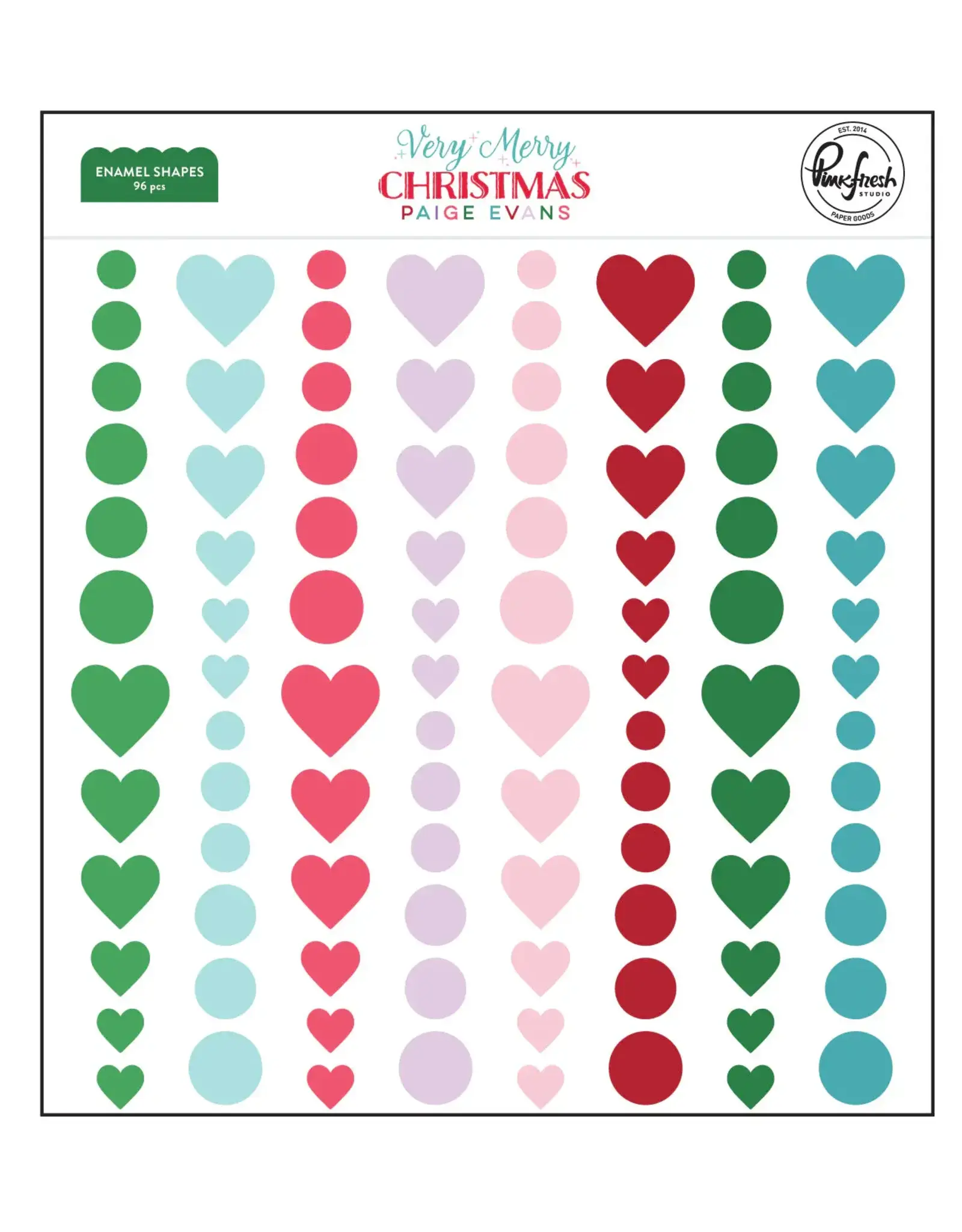 PINKFRESH PINKFRESH STUDIO VERY MERRY CHRISTMAS ENAMEL SHAPES