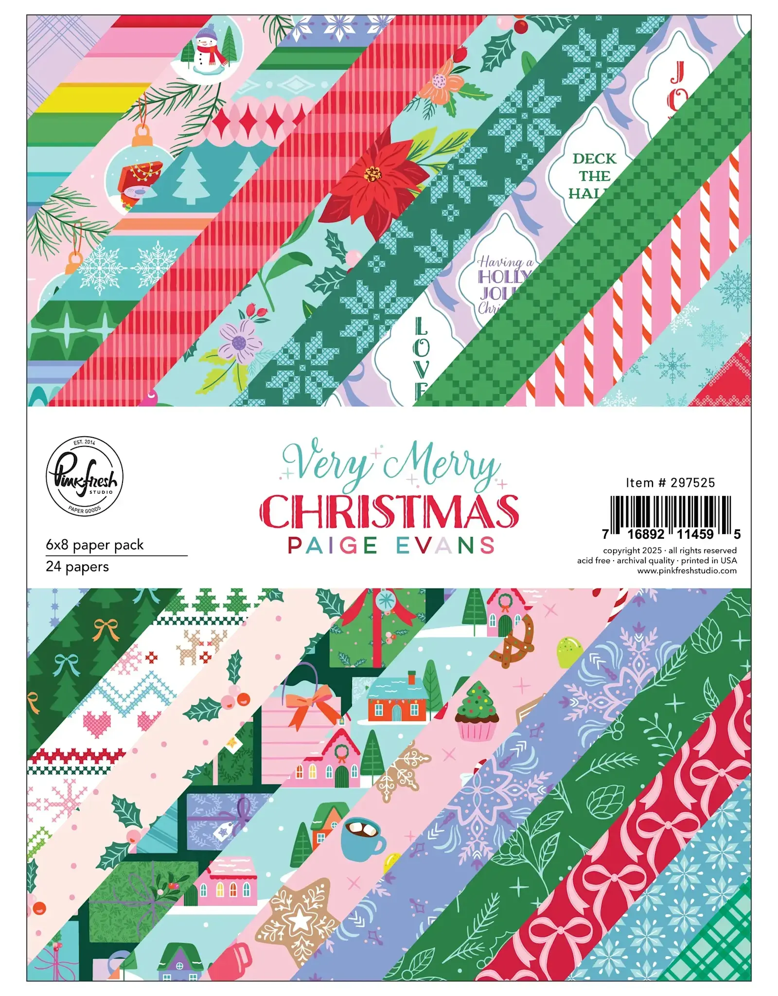 PINKFRESH PINKFRESH STUDIO VERY MERRY CHRISTMAS 6x8 PAPER PACK