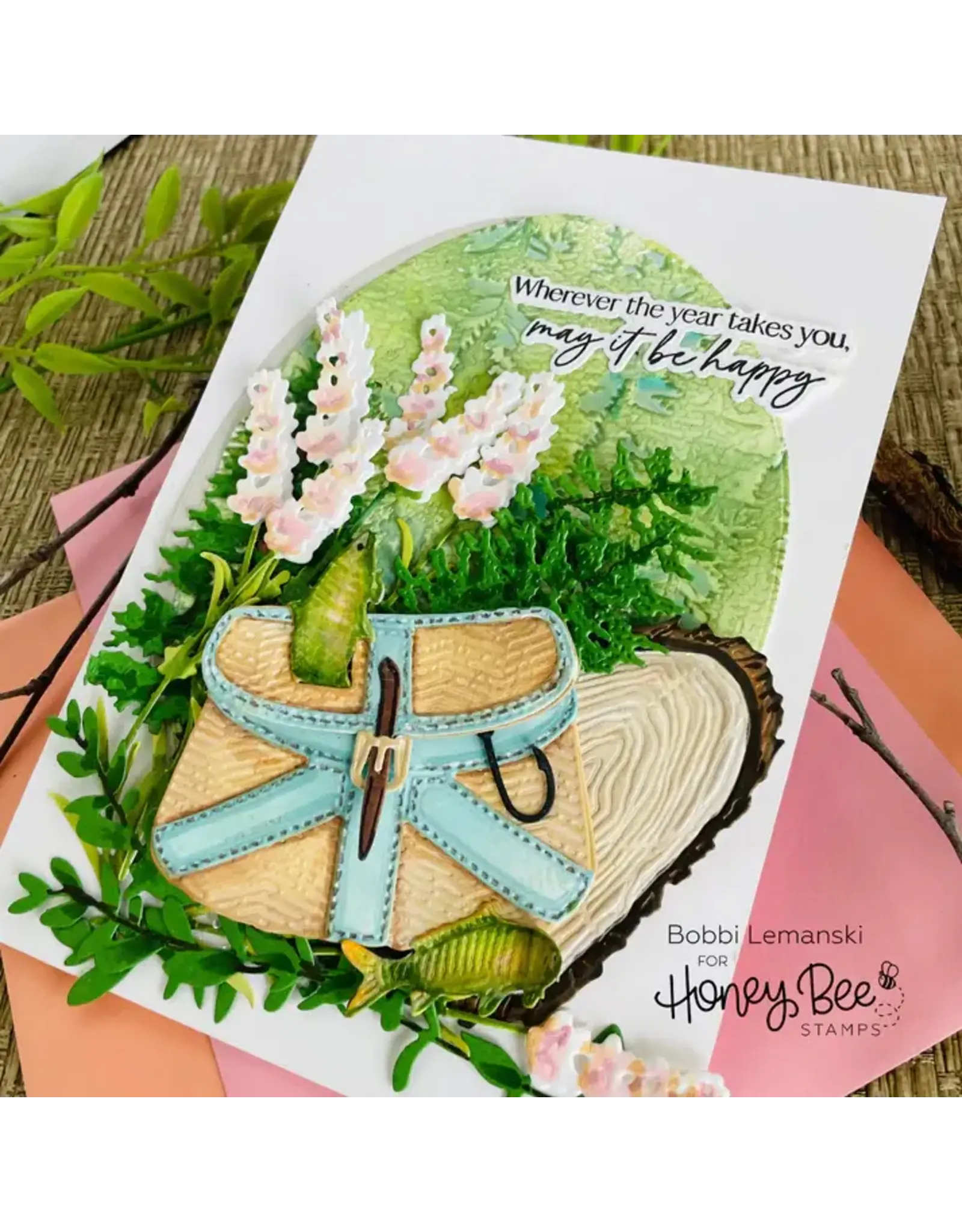 HONEY BEE HONEY BEE STAMPS INTO THE WOODS 3D EMBOSSING FOLDER