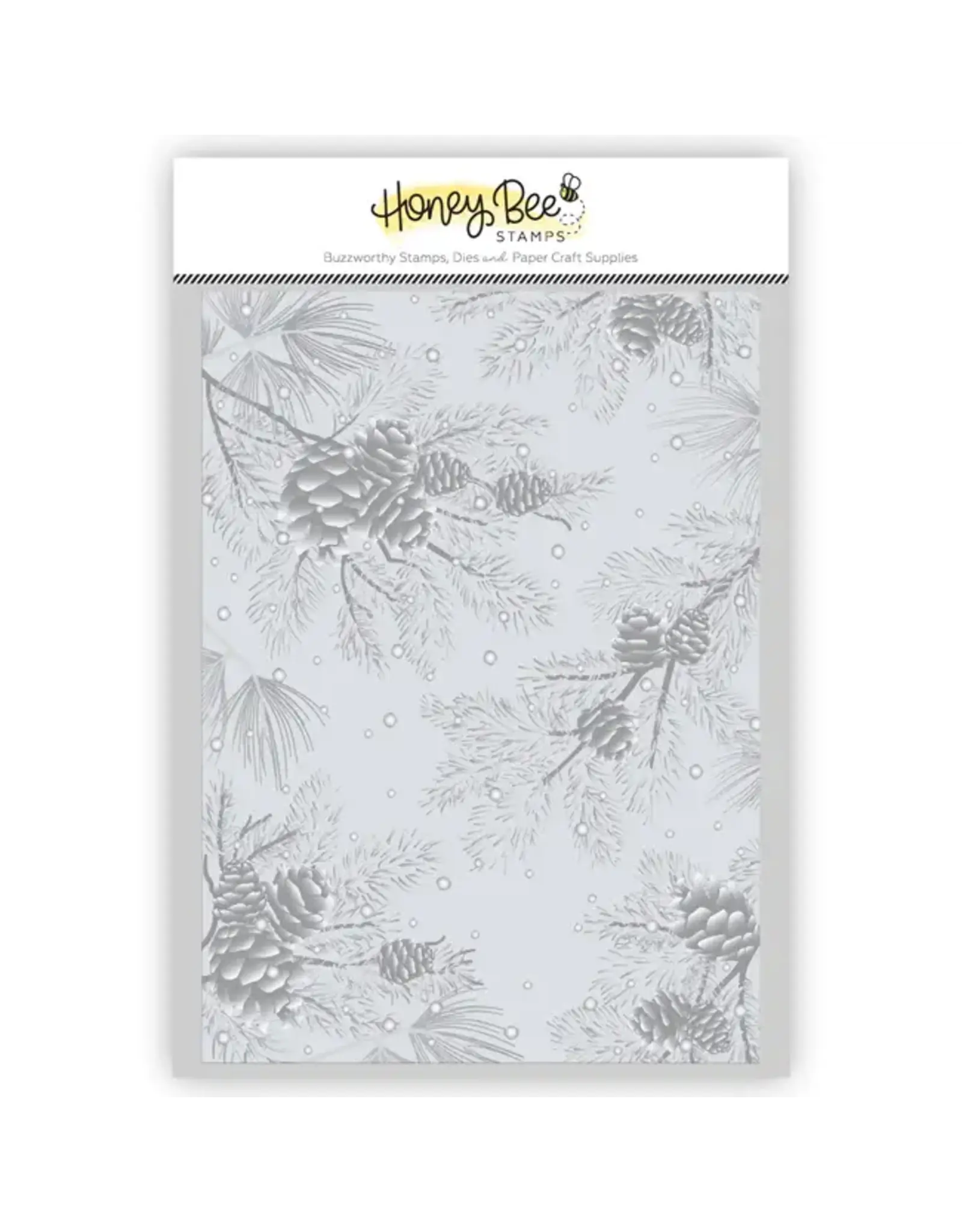 HONEY BEE HONEY BEE STAMPS SNOWY PINES 3D EMBOSSING FOLDER