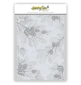 HONEY BEE HONEY BEE STAMPS SNOWY PINES 3D EMBOSSING FOLDER