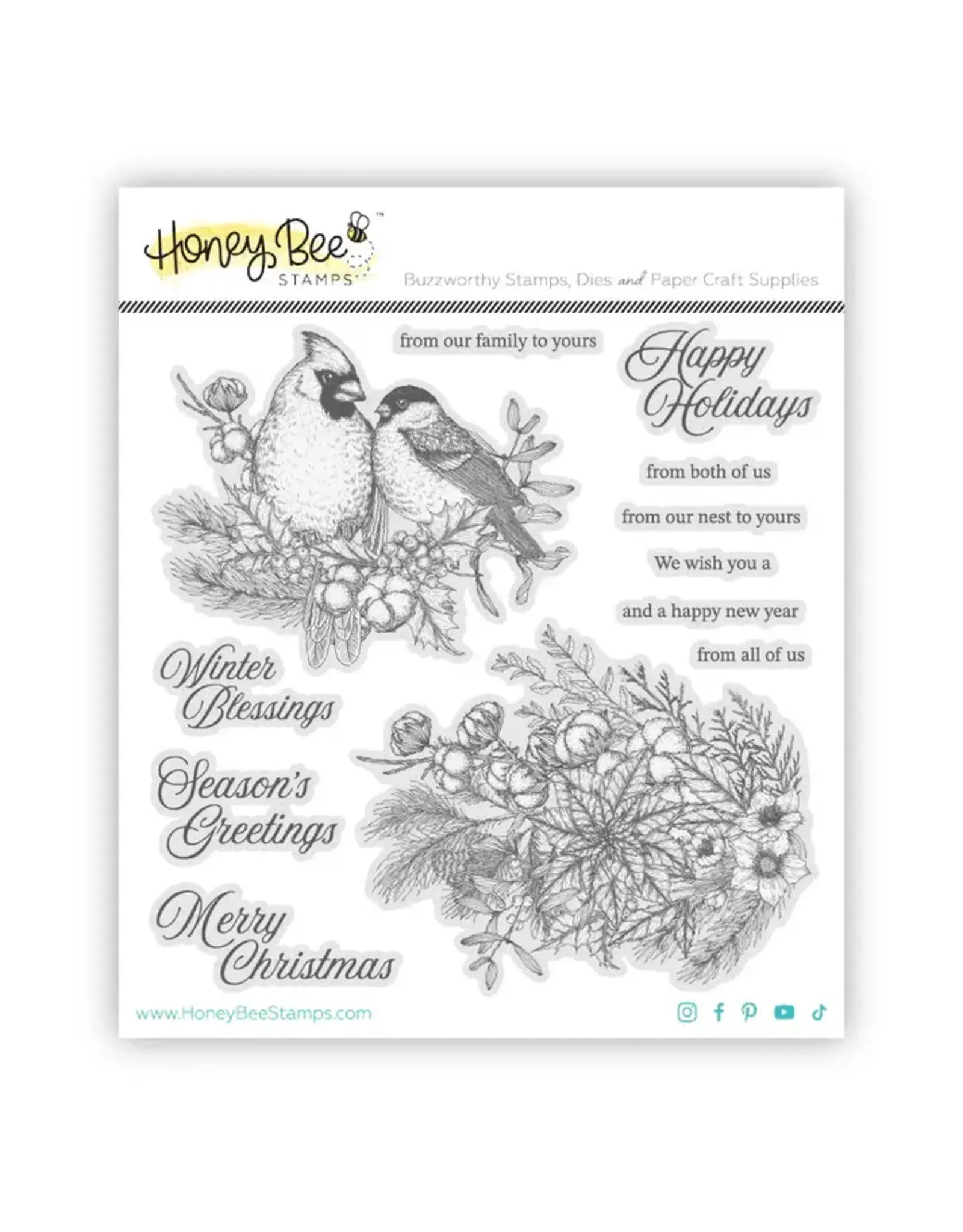 HONEY BEE HONEY BEE STAMPS WINTER SONG CLING STAMP SET