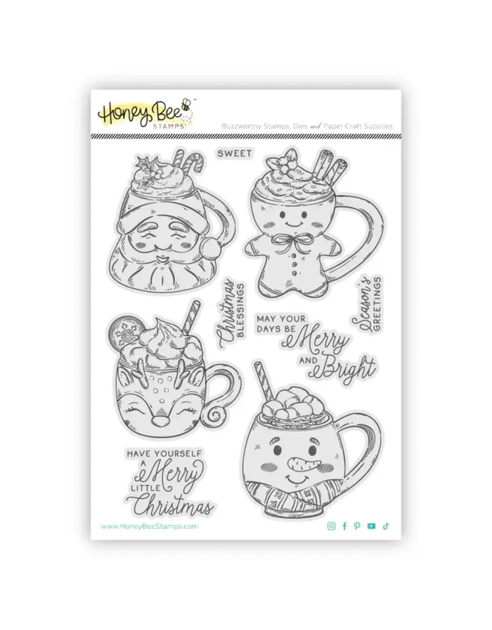 HONEY BEE HONEY BEE STAMPS SWEET SEASON MUGS CLING STAMP SET