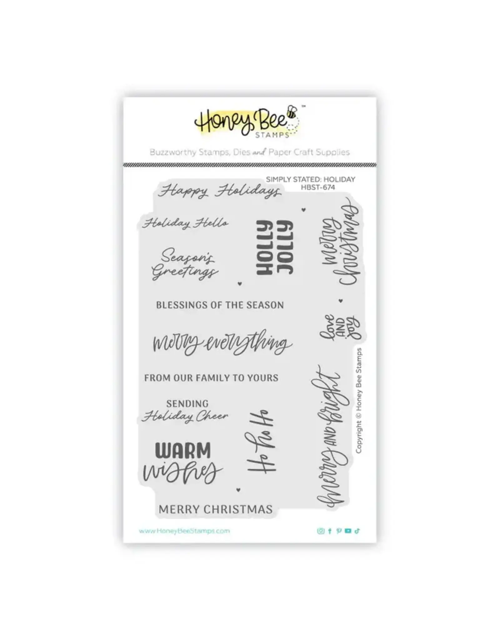 HONEY BEE HONEY BEE STAMPS SIMPLY STATED: HOLIDAY CLEAR STAMP SET