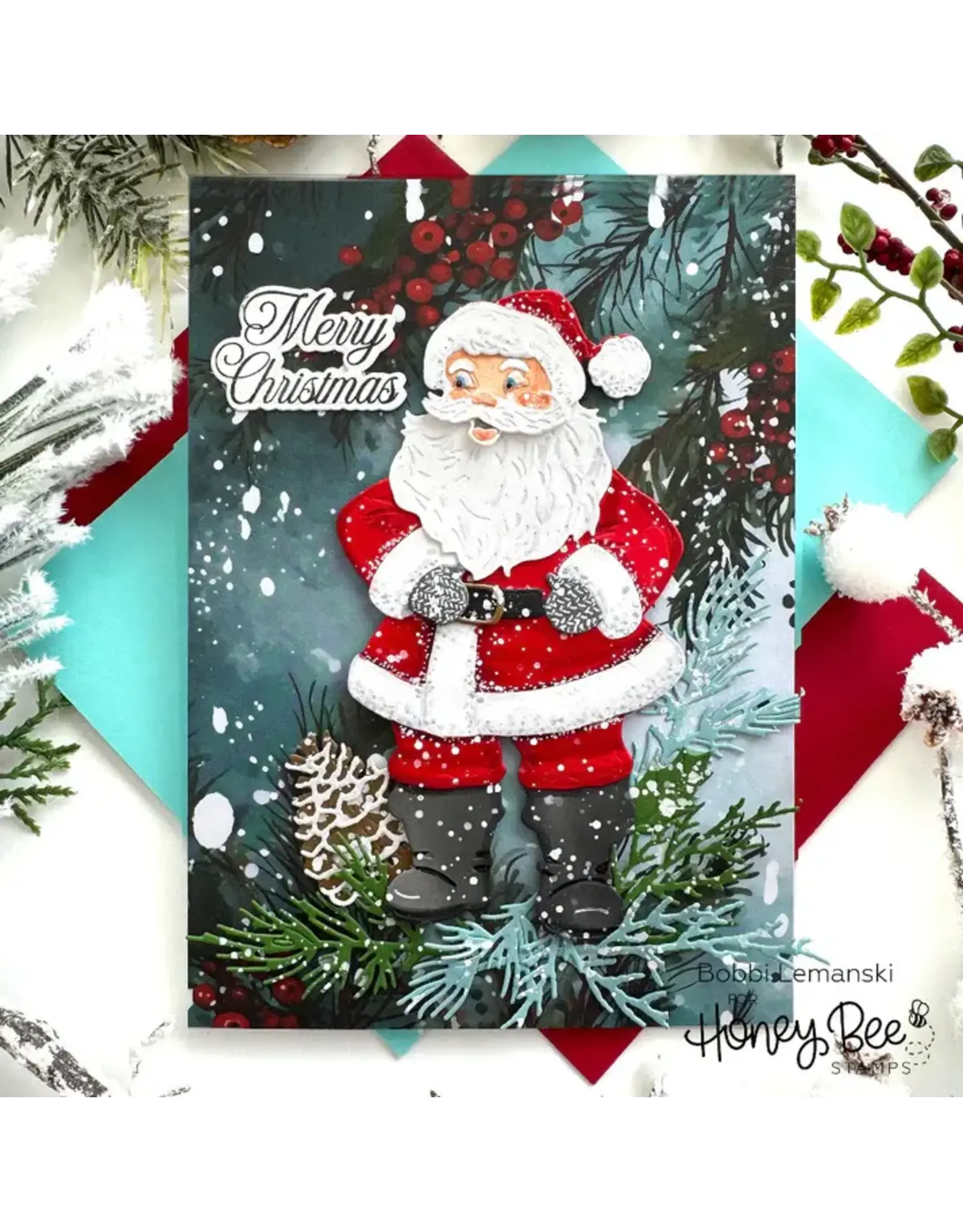 HONEY BEE HONEY BEE STAMPS LOVELY LAYERS: VINTAGE SANTA DIE SET