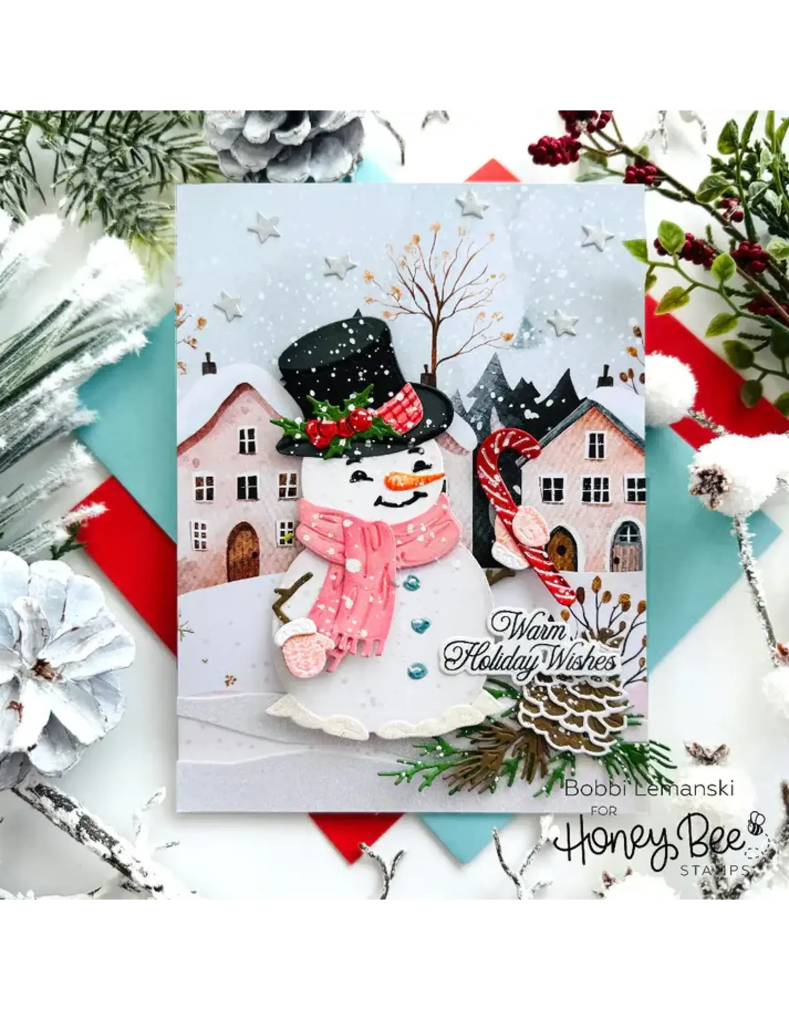 HONEY BEE HONEY BEE STAMPS LOVELY LAYERS: VINTAGE SNOWMAN DIE SET