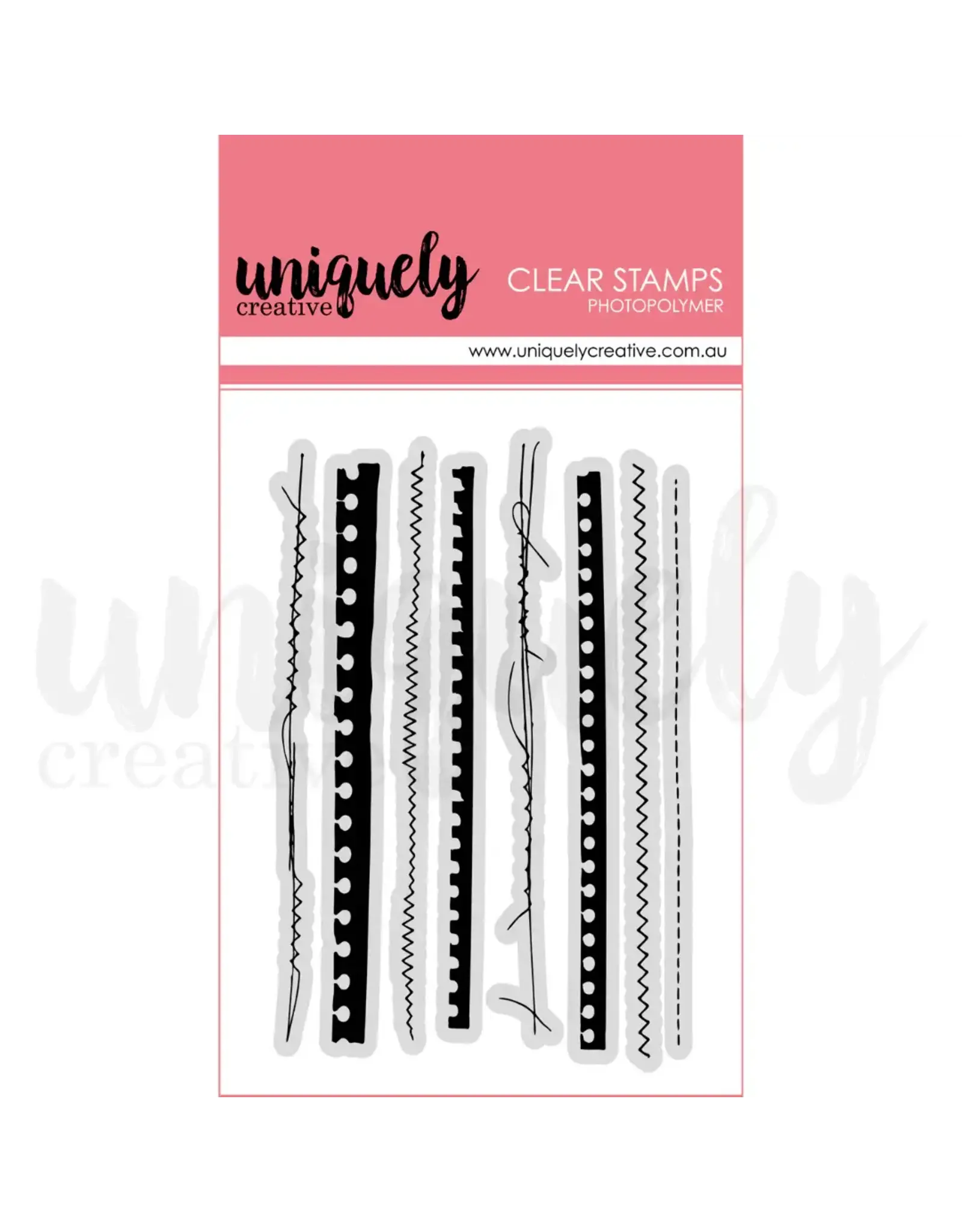 UNIQUELY CREATIVE UNIQUELY CREATIVE RIPPED & STITCHED CLEAR STAMP SET