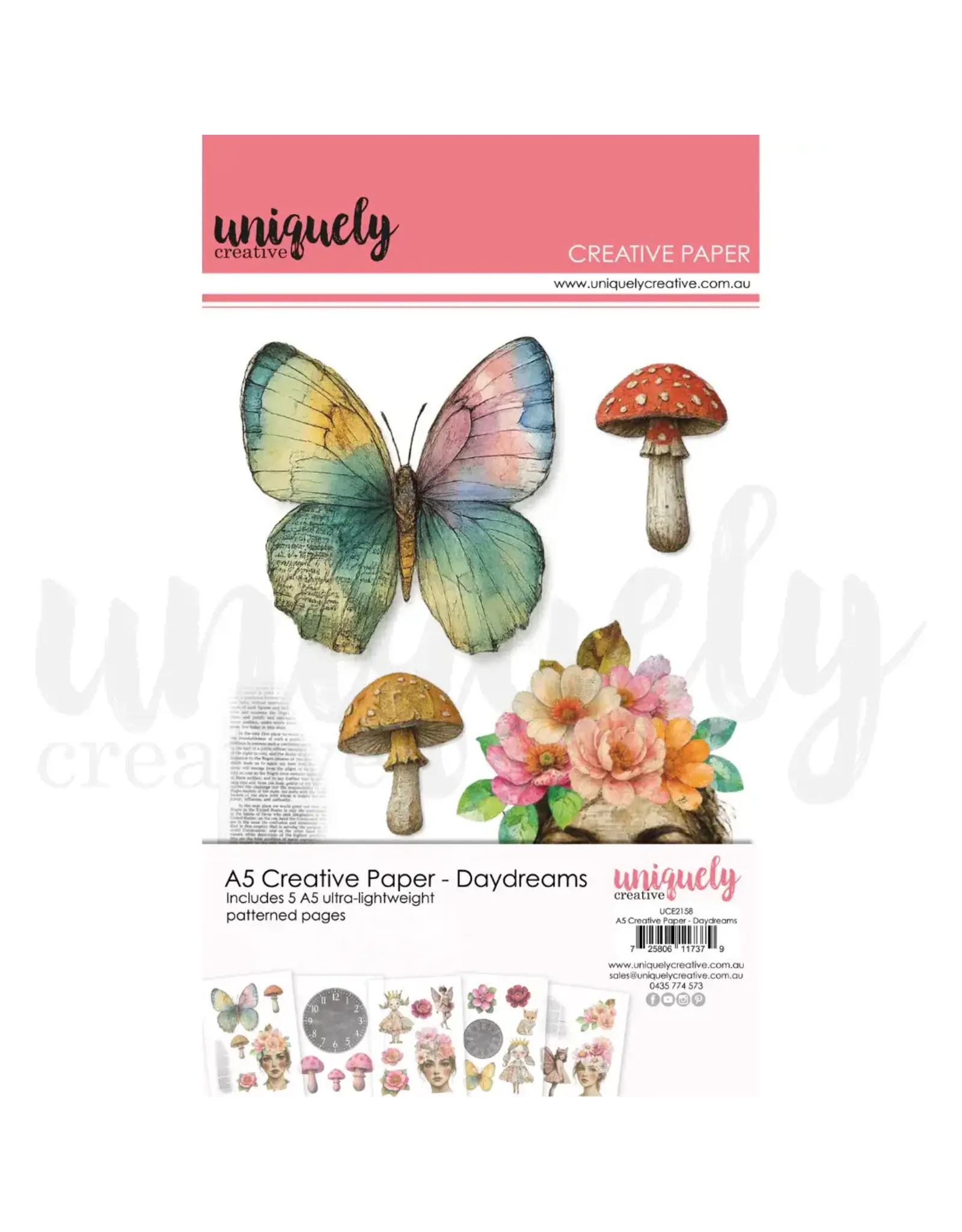 UNIQUELY CREATIVE UNIQUELY CREATIVE DAYDREAMS A5 CREATIVE PAPER 5/PK