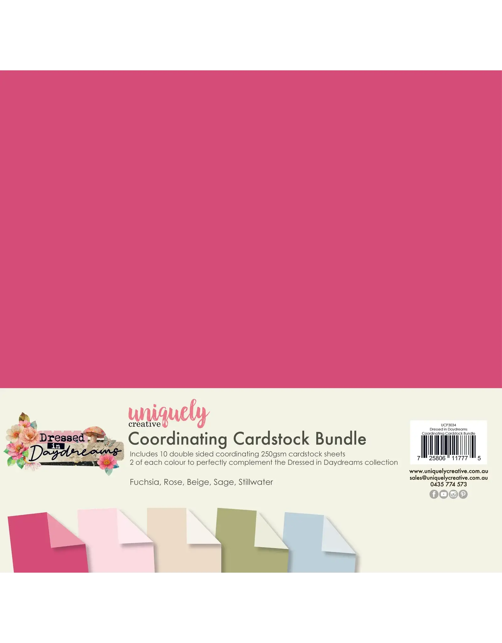 UNIQUELY CREATIVE UNIQUELY CREATIVE DRESSED IN DAYDREAMS 12x12 CARDSTOCK BUNDLE