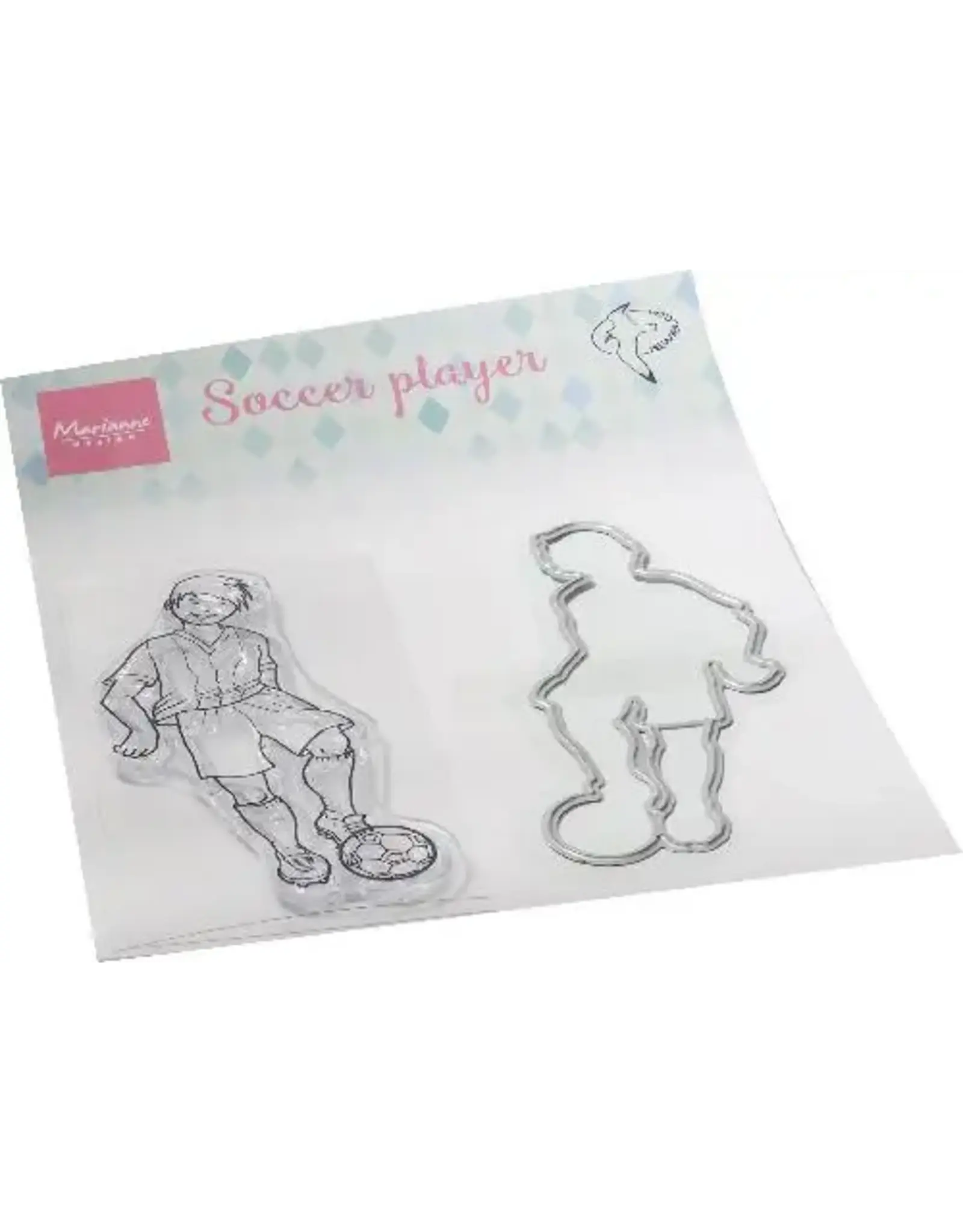 MARIANNE DESIGNS MARIANNE DESIGN HETTY'S SOCCER PLAYER CLEAR ART STAMP & DIE SET