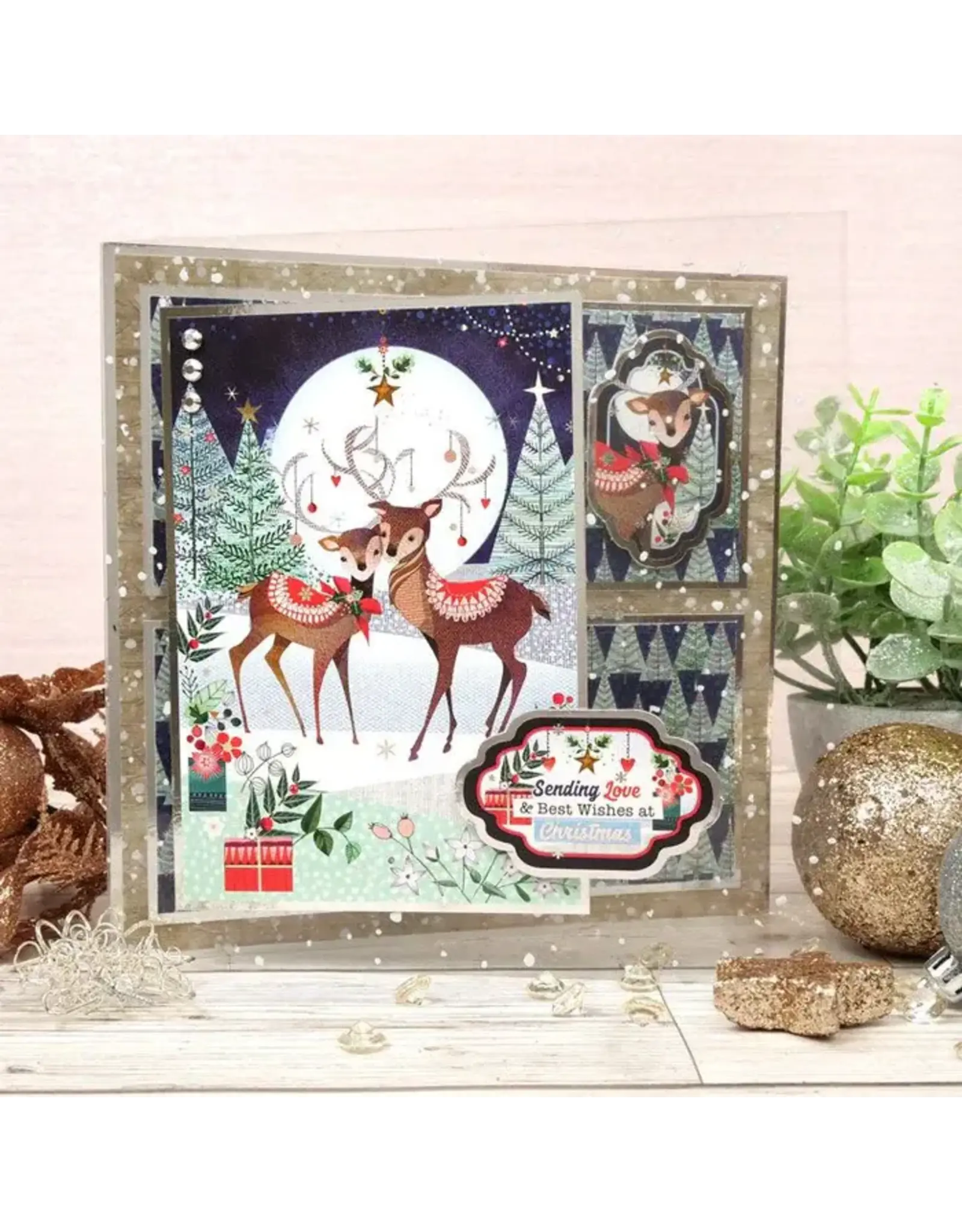 HUNKYDORY CRAFTS LTD. HUNKYDORY FESTIVE ESSENTIALS SNOWFALL ACETATE BUMPER PACK 16PK