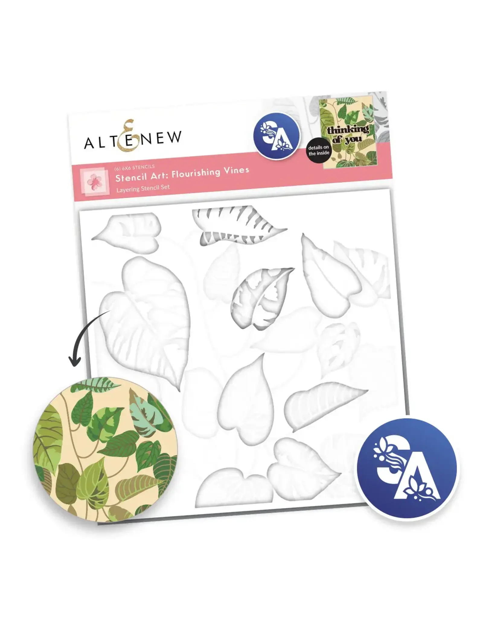 ALTENEW ALTENEW STENCIL ART: FLOURISHING VINES LAYERING STENCIL SET 6/PK