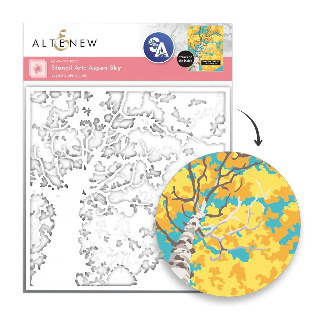 ALTENEW ALTENEW STENCIL ART: ASPEN SKY LAYERING STENCIL SET 6/PK