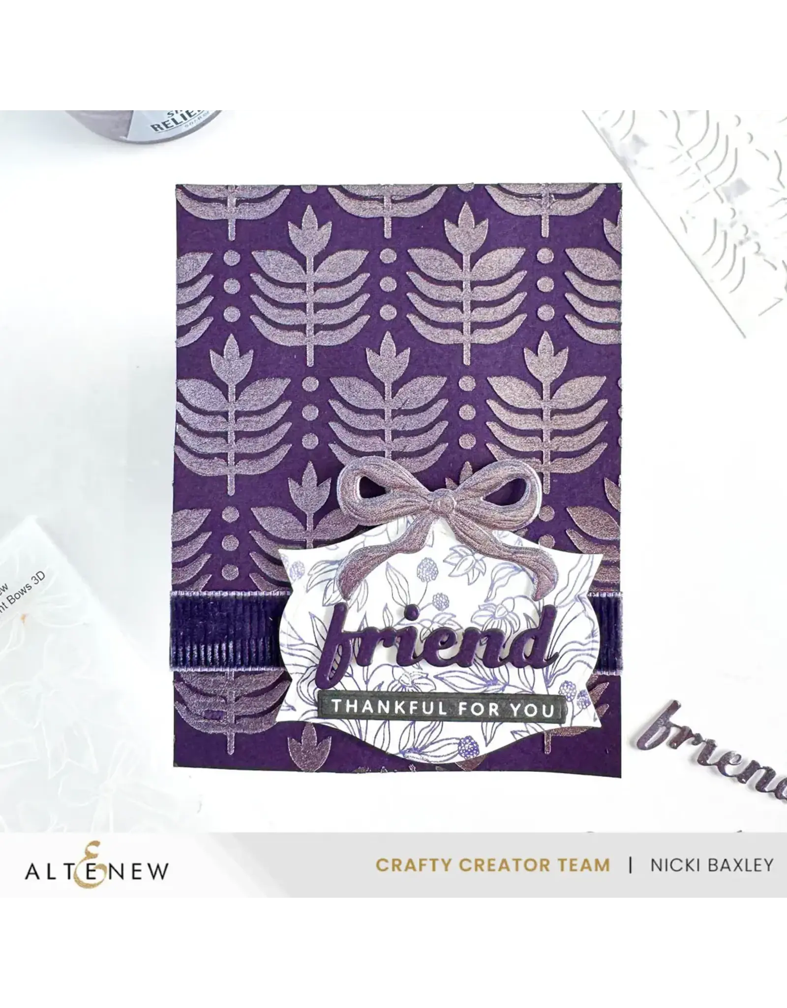 ALTENEW ALTENEW DECO LEAVES 6x6 BACKGROUND STENCIL