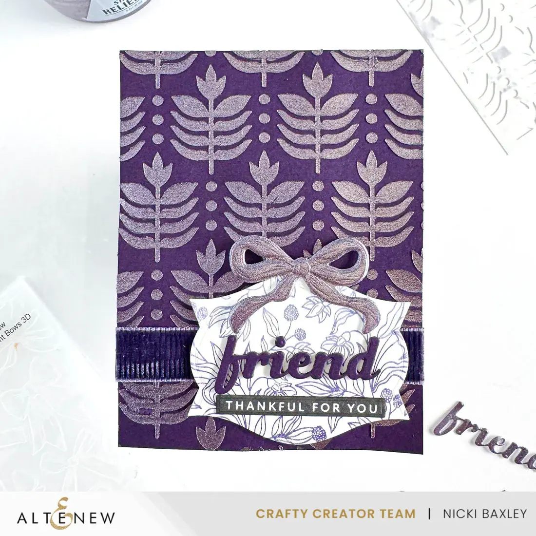 ALTENEW ALTENEW DECO LEAVES 6x6 BACKGROUND STENCIL