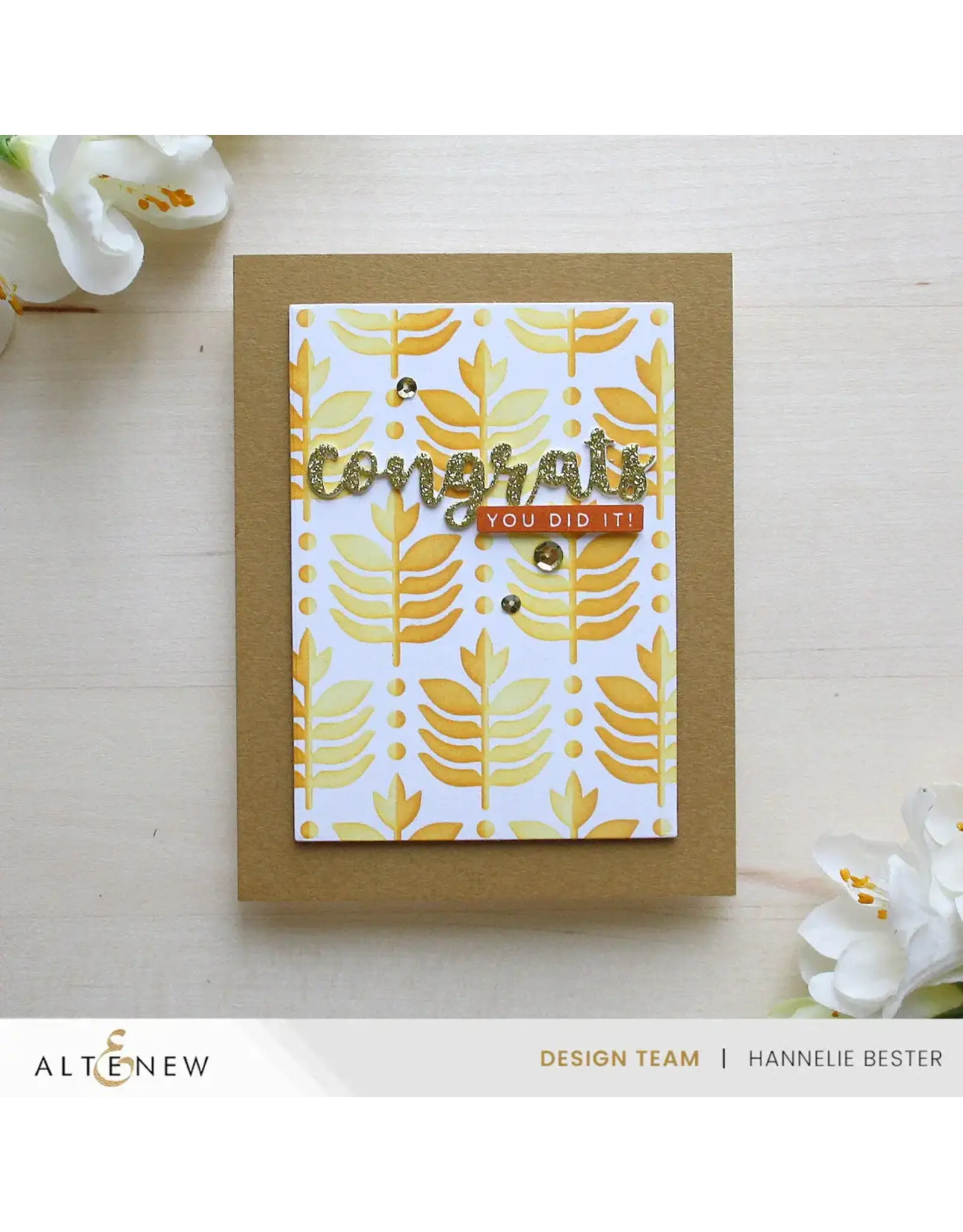 ALTENEW ALTENEW DECO LEAVES 6x6 BACKGROUND STENCIL