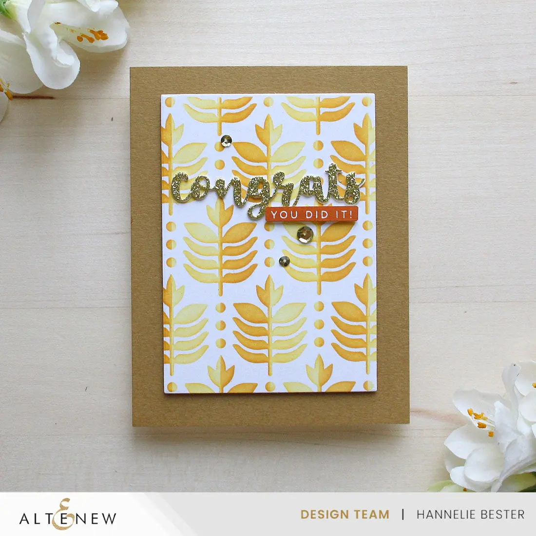 ALTENEW ALTENEW DECO LEAVES 6x6 BACKGROUND STENCIL