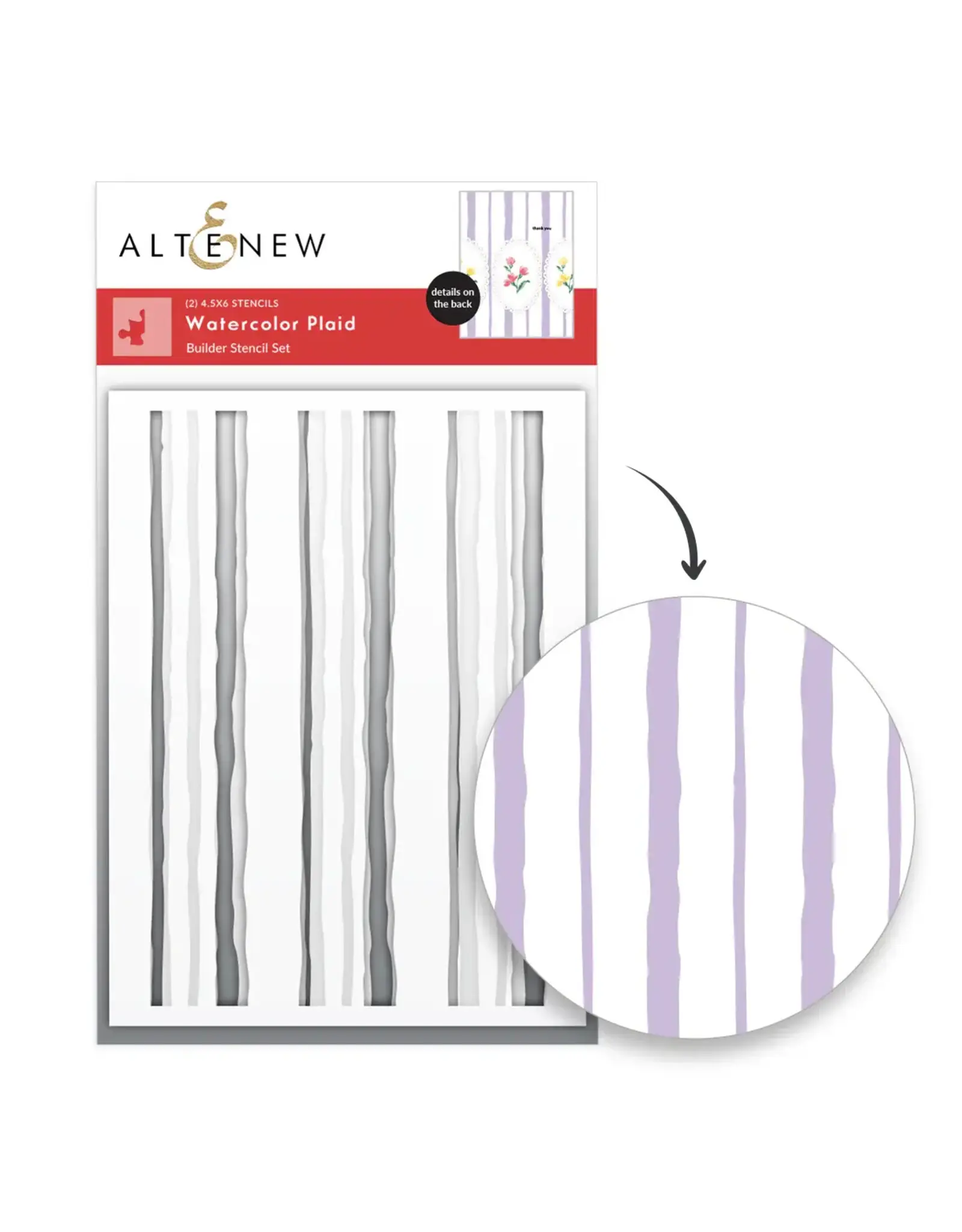 ALTENEW ALTENEW WATERCOLOR PLAID BUILDER STENCIL SET 2/PK