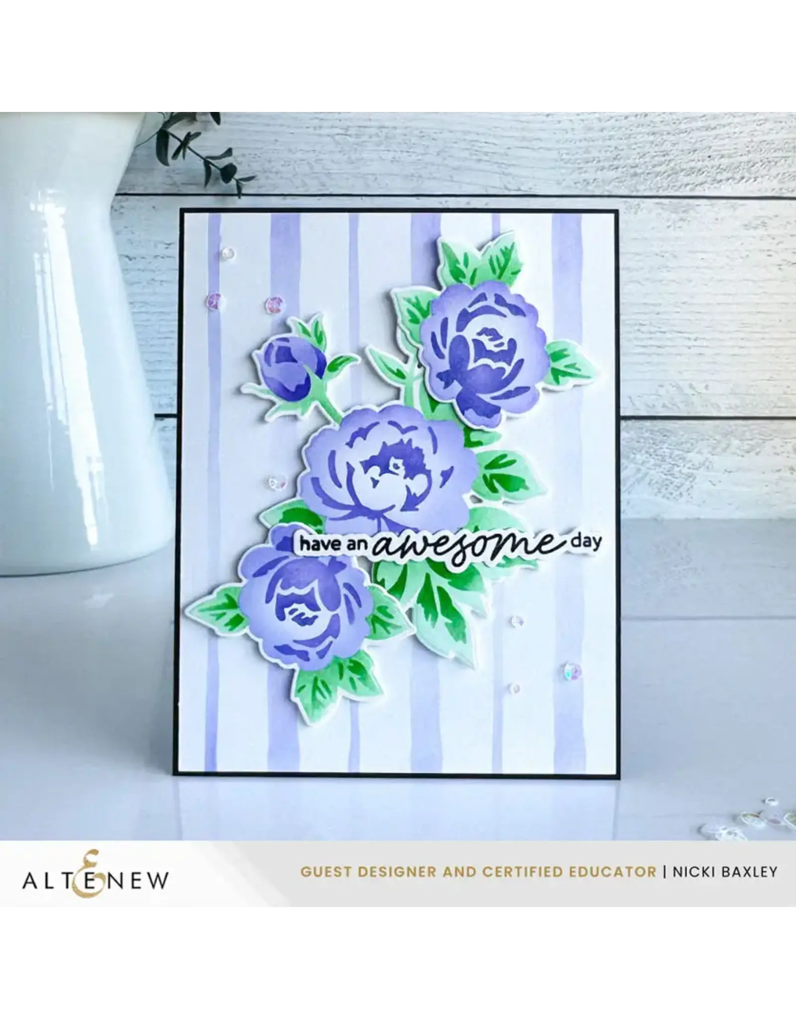 ALTENEW ALTENEW WATERCOLOR PLAID BUILDER STENCIL SET 2/PK