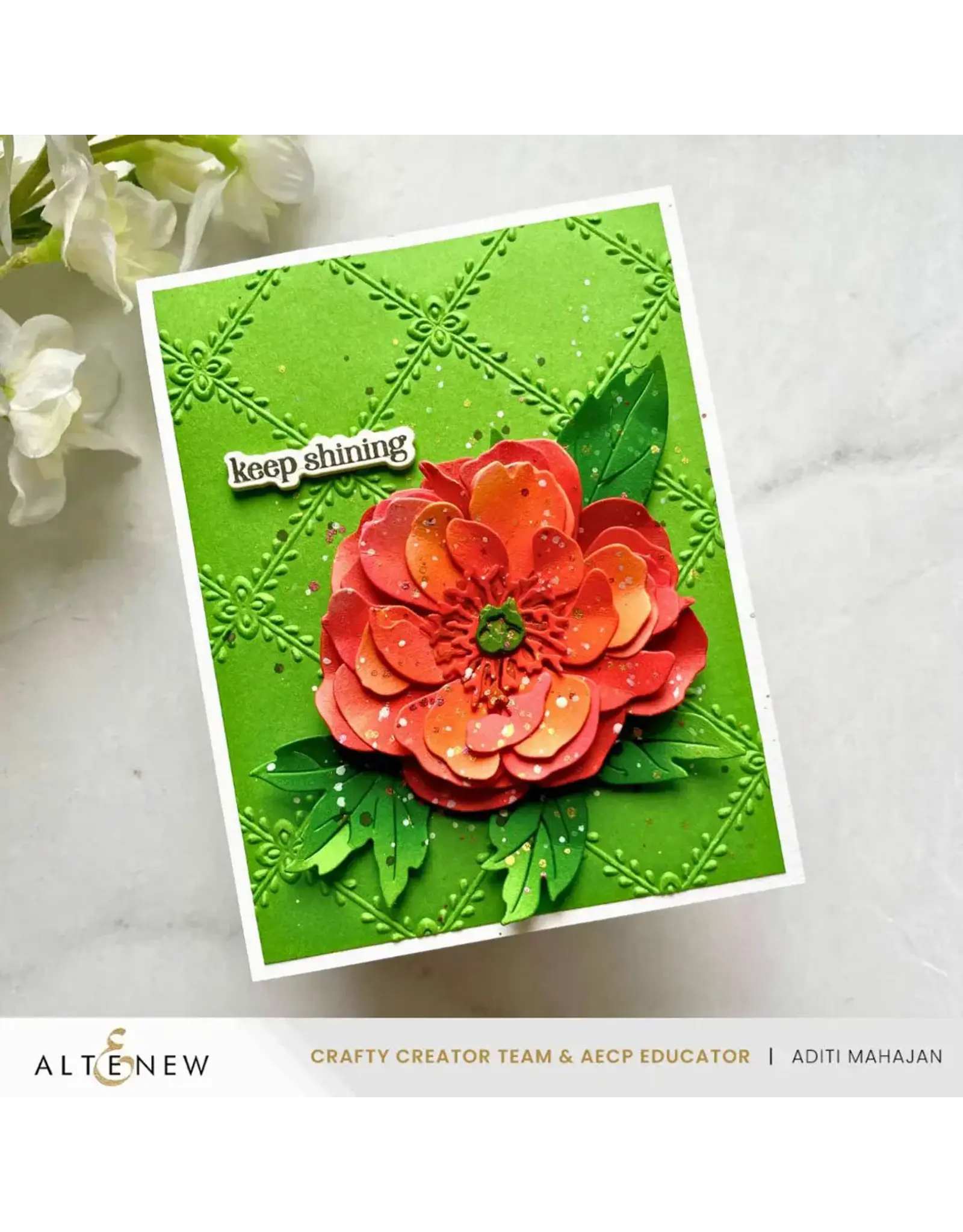 ALTENEW ALTENEW CRISSCROSS BLOOMS 3D EMBOSSING FOLDER