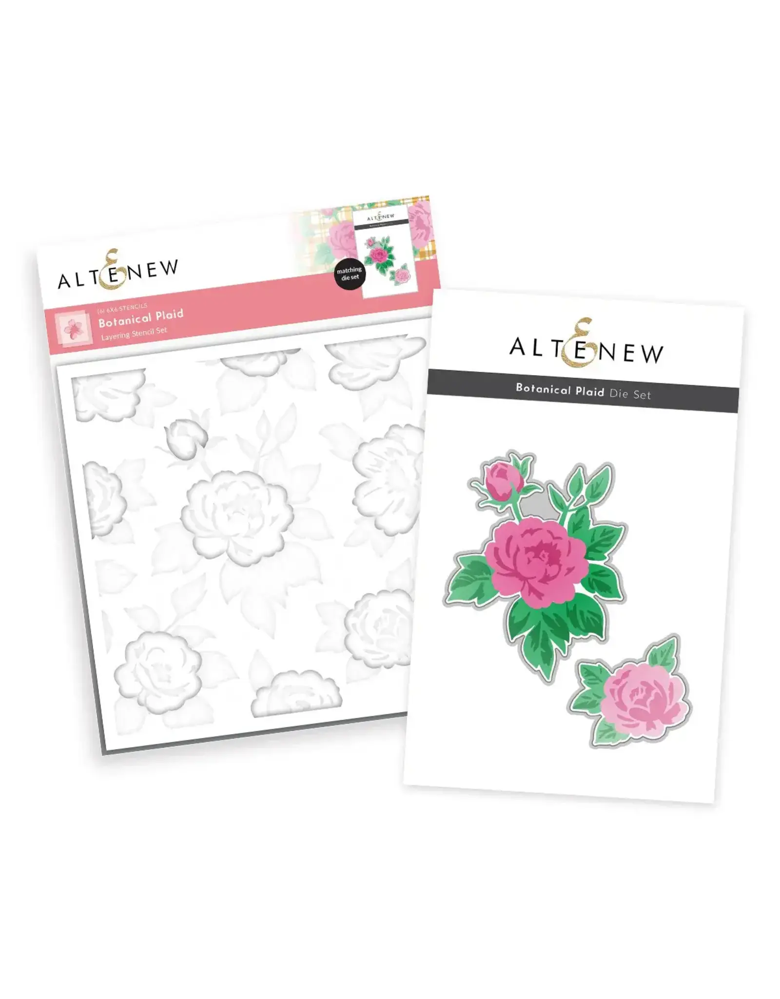 ALTENEW ALTENEW BOTANICAL PLAID STENCIL & DIE SET