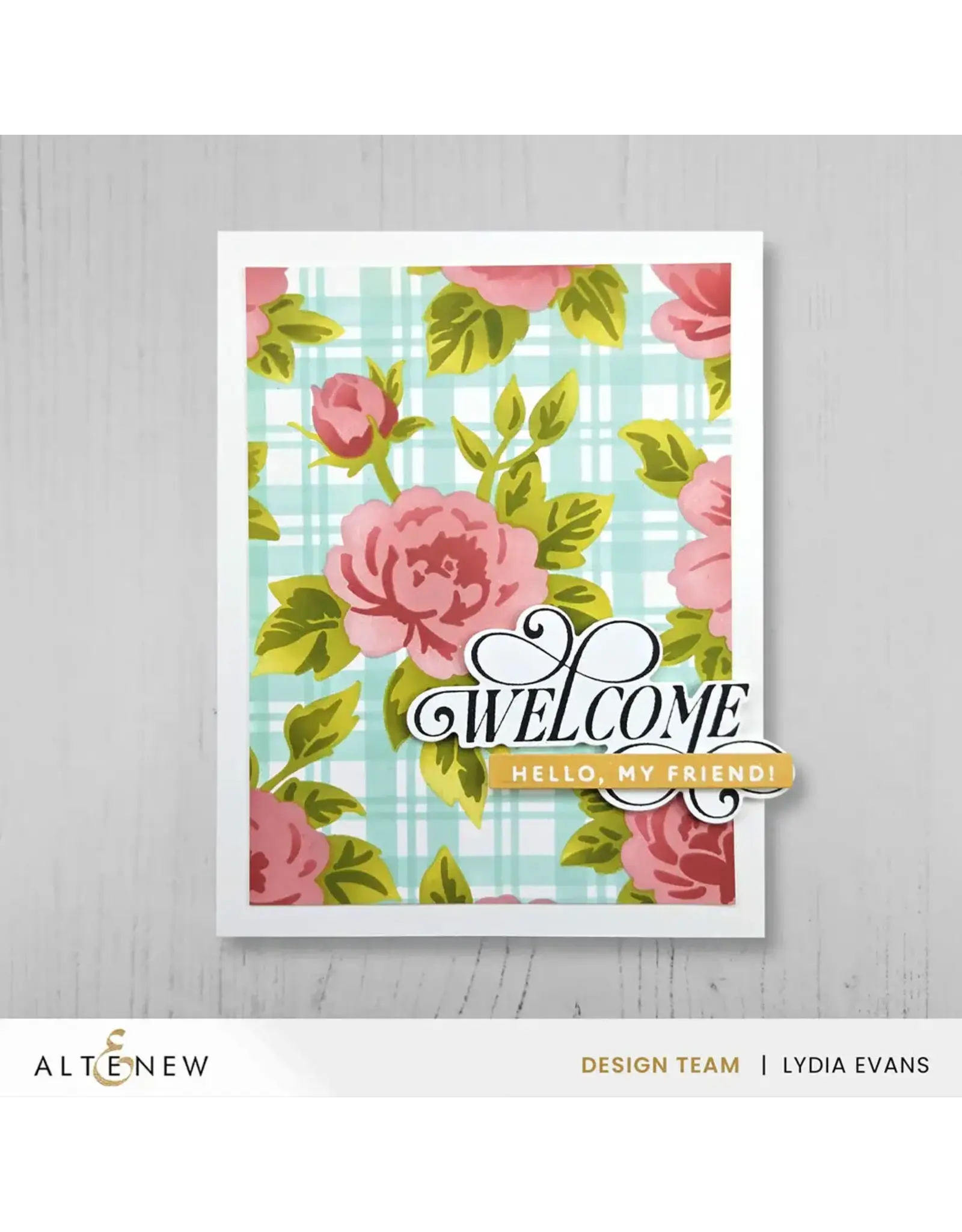 ALTENEW ALTENEW BOTANICAL PLAID STENCIL & DIE SET