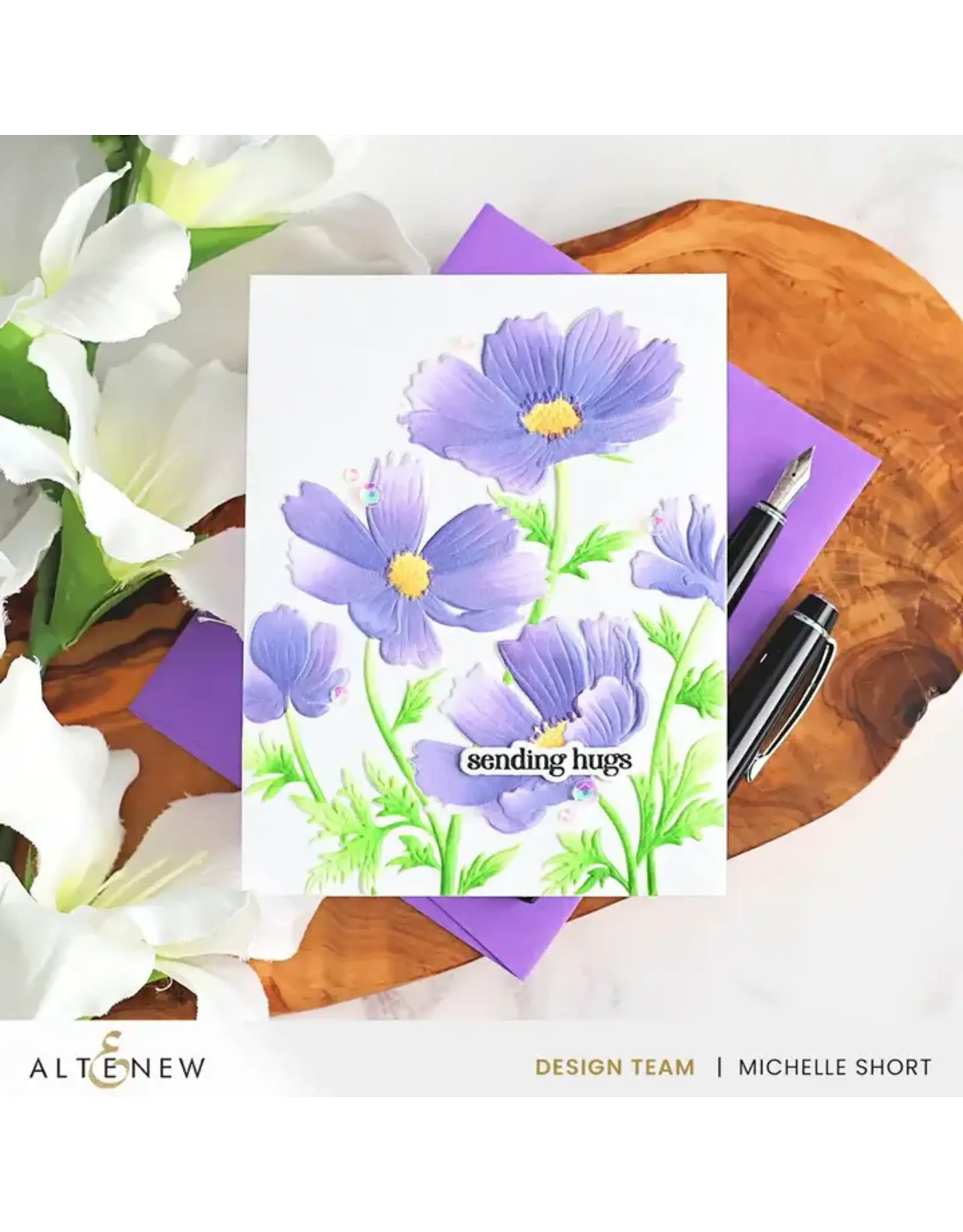 ALTENEW ALTENEW DANCING COSMOS 3D EMBOSSING FOLDER AND STENCIL SET BUNDLE