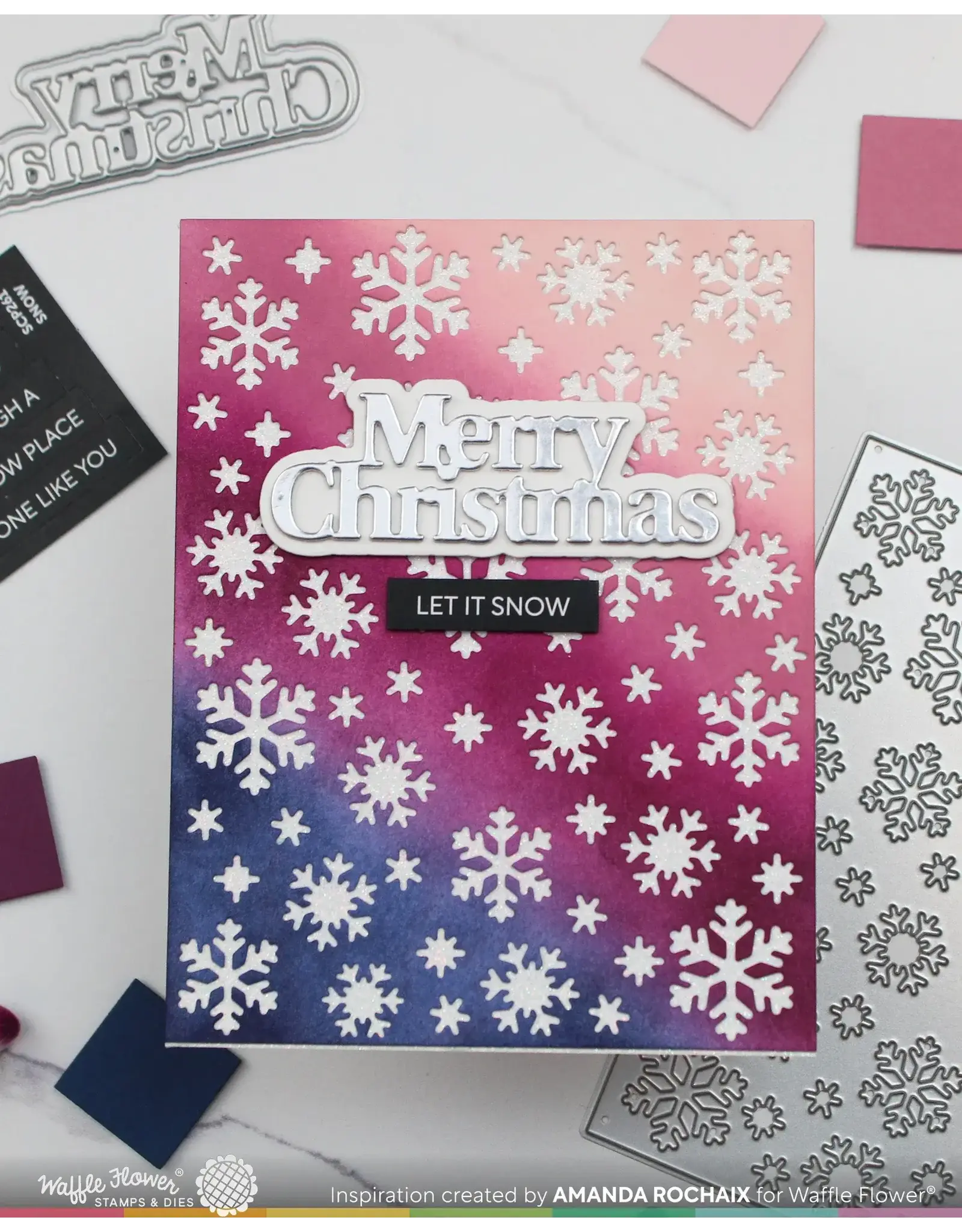 WAFFLE FLOWER WAFFLE FLOWER SNOWFLAKE BACKGROUND DIE