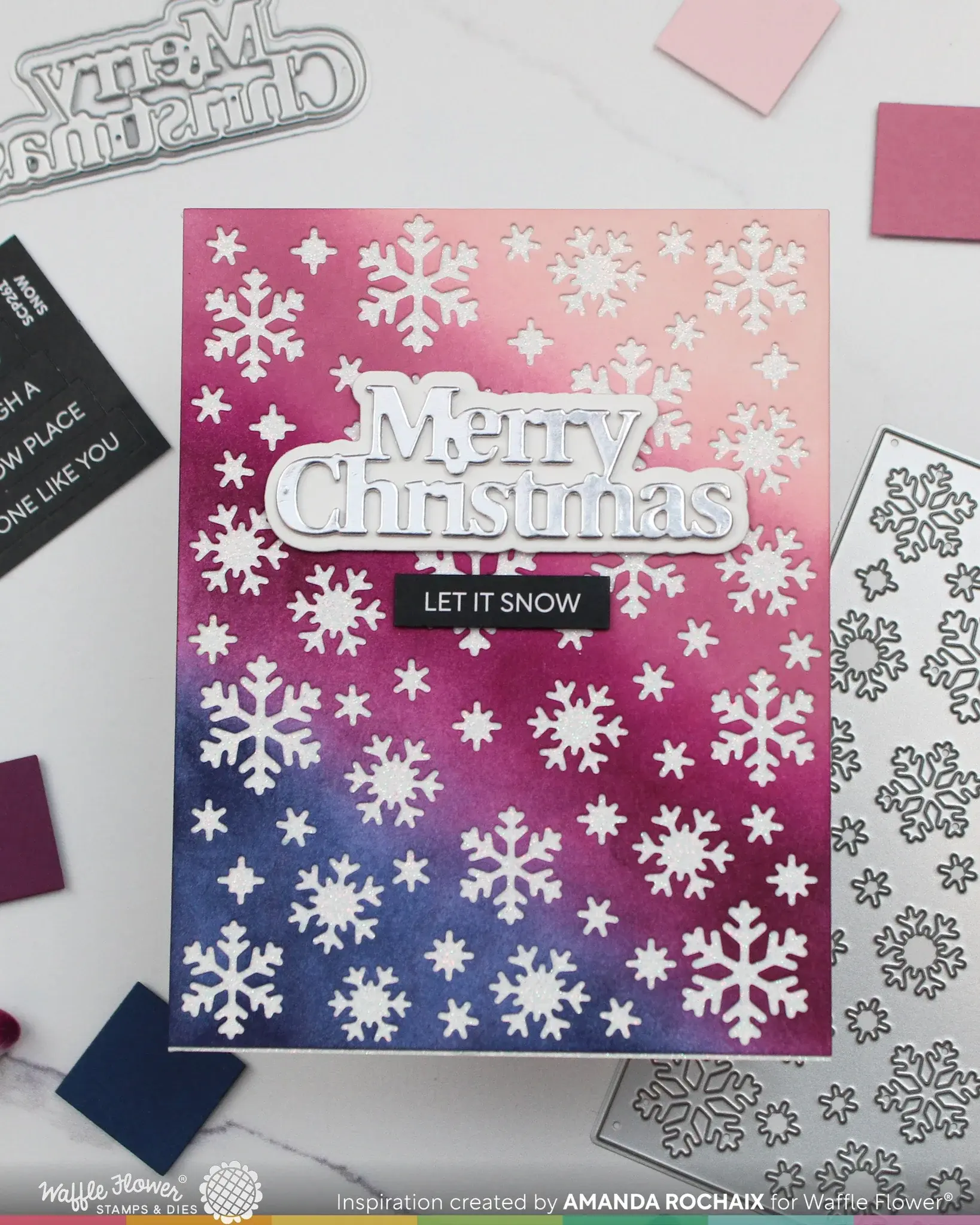 WAFFLE FLOWER WAFFLE FLOWER SNOWFLAKE BACKGROUND DIE