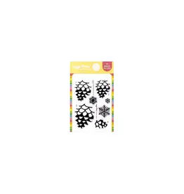 WAFFLE FLOWER WAFFLE FLOWER SNOWCAPPED PINECONE DETAILS CLEAR STAMP SET