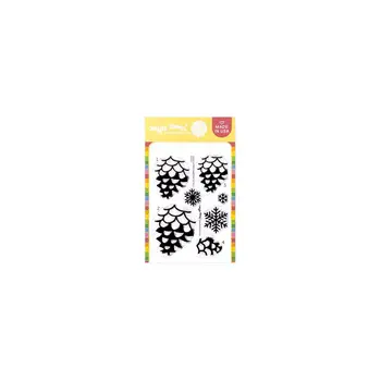 WAFFLE FLOWER WAFFLE FLOWER SNOWCAPPED PINECONE DETAILS CLEAR STAMP SET