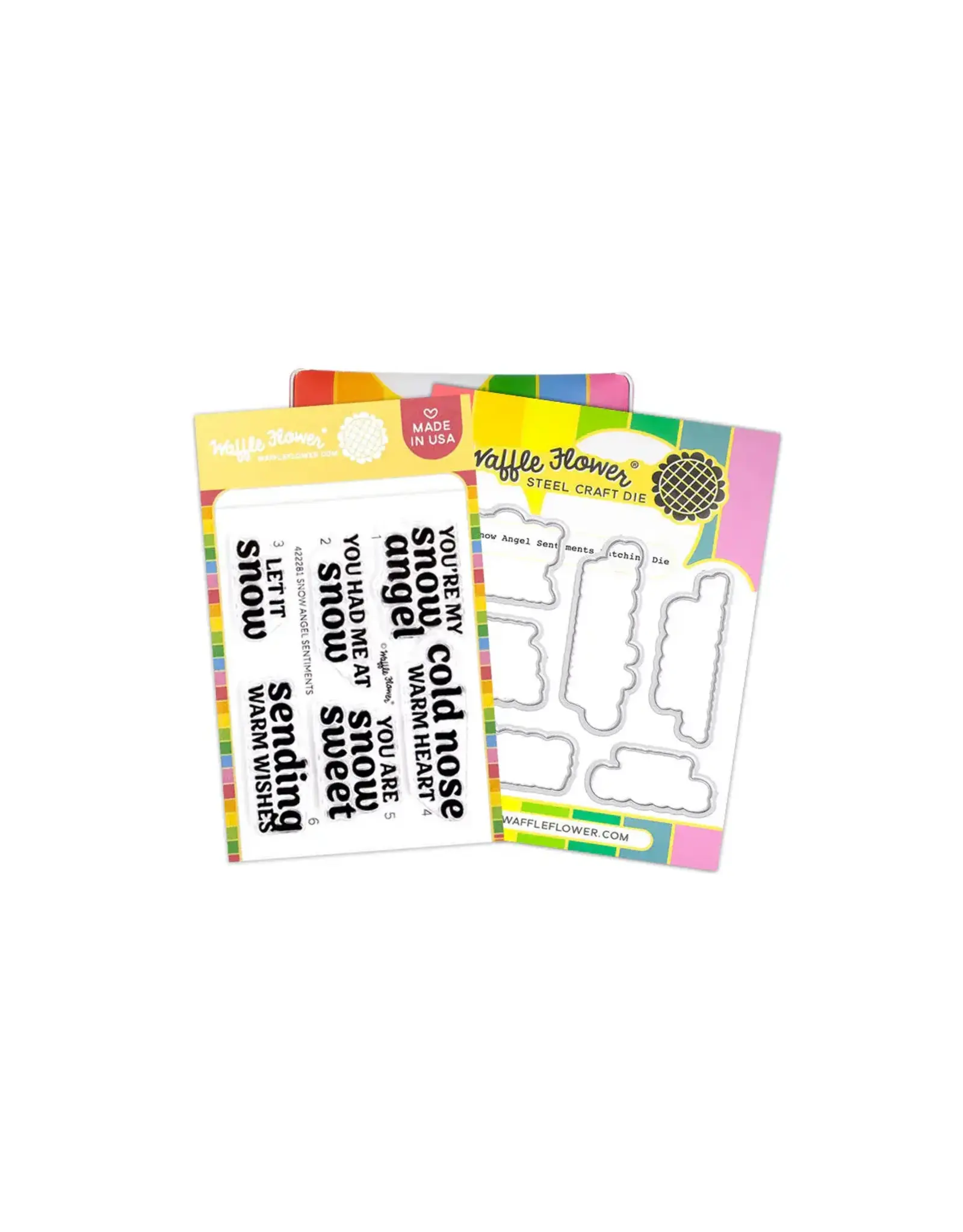 WAFFLE FLOWER WAFFLE FLOWER SNOW ANGEL SENTIMENTS CLEAR STAMP SET AND DIE COMBO