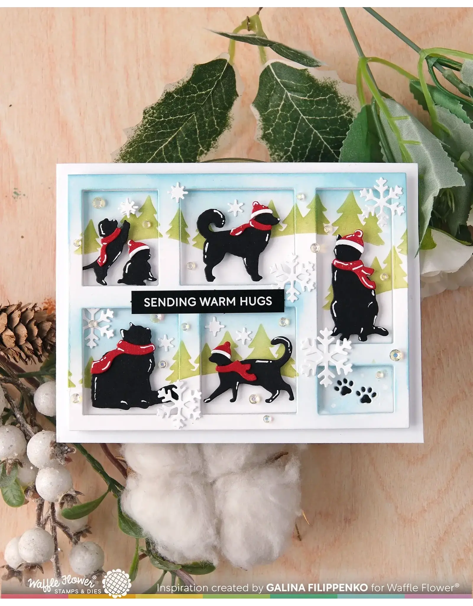 WAFFLE FLOWER WAFFLE FLOWER POSTAGE COLLAGE WINTER ADD-ON DIE SET