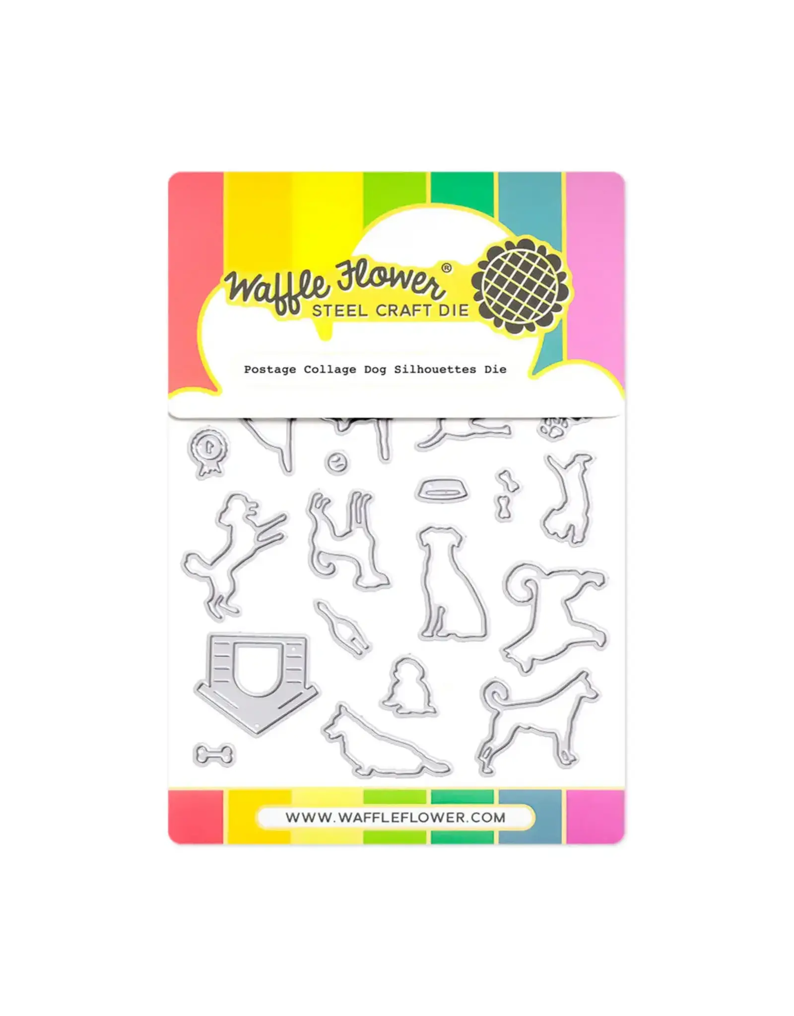 WAFFLE FLOWER WAFFLE FLOWER POSTAGE COLLAGE DOG SILHOUETTES DIE SET