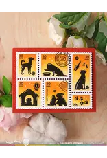 WAFFLE FLOWER WAFFLE FLOWER POSTAGE COLLAGE DOG SILHOUETTES CLEAR STAMP SET