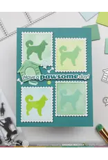 WAFFLE FLOWER WAFFLE FLOWER POSTAGE COLLAGE DOG SILHOUETTES CLEAR STAMP SET